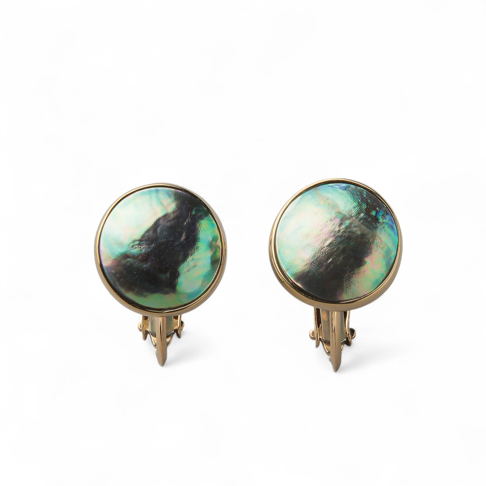 Abalone Pearl Clip-on Earrings 9mmUP K18YG