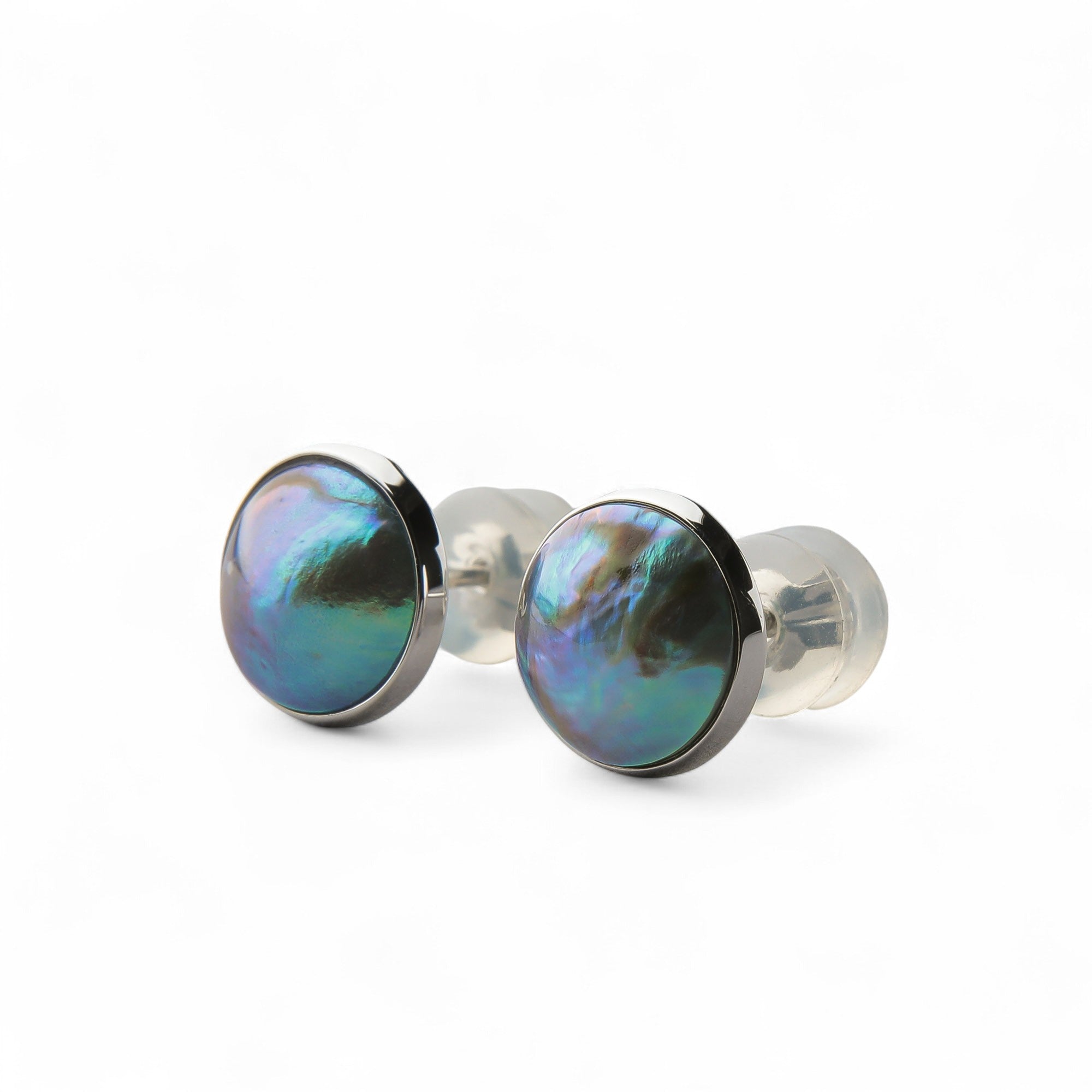 Abalone Pearl Earrings 9mmUP K18YG RhP