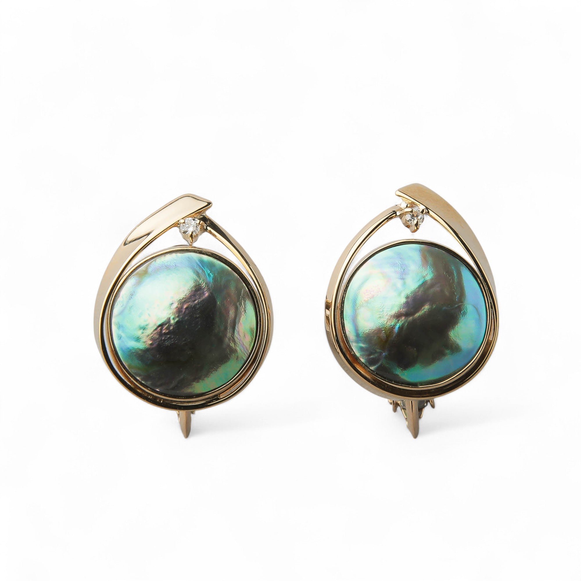 Abalone Pearl Clip-on Earrings 10mmUP K18YG