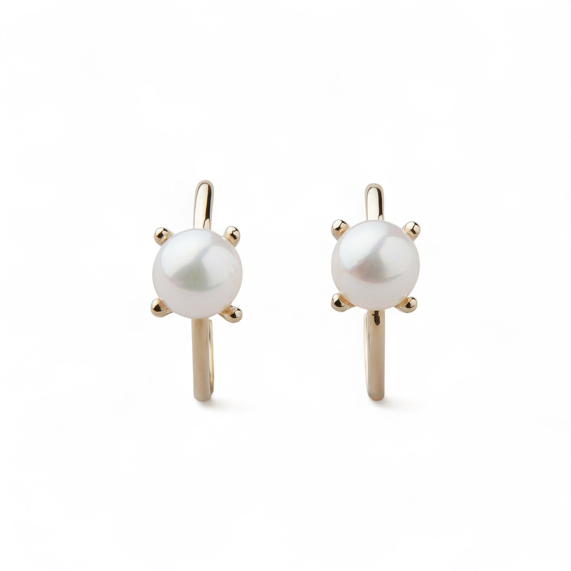 Carina Akoya Pearl Hoop Earrings 5.5-6.0mm K10 Yellow Gold