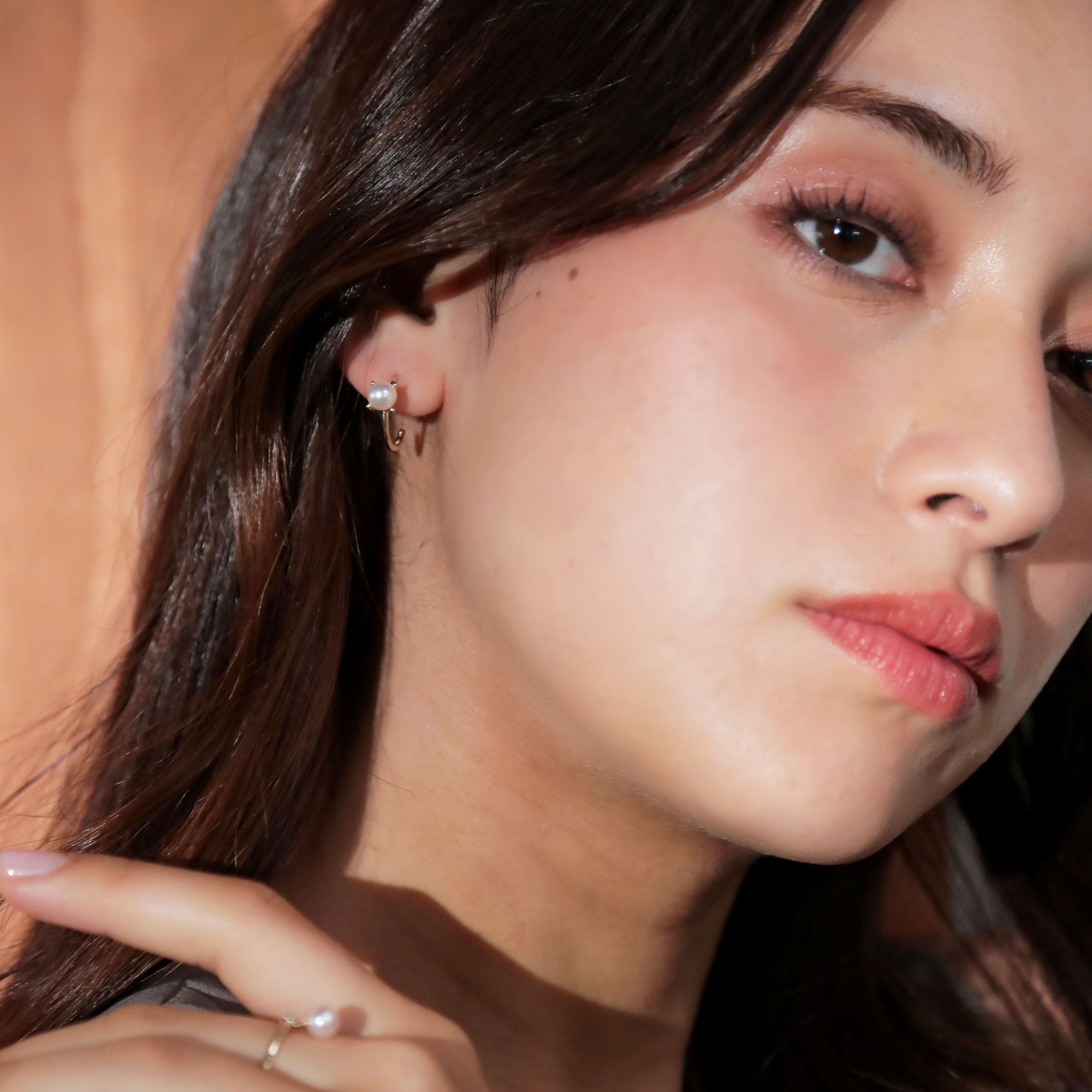 Carina Akoya Pearl Hoop Earrings 5.5-6.0mm K10 Yellow Gold