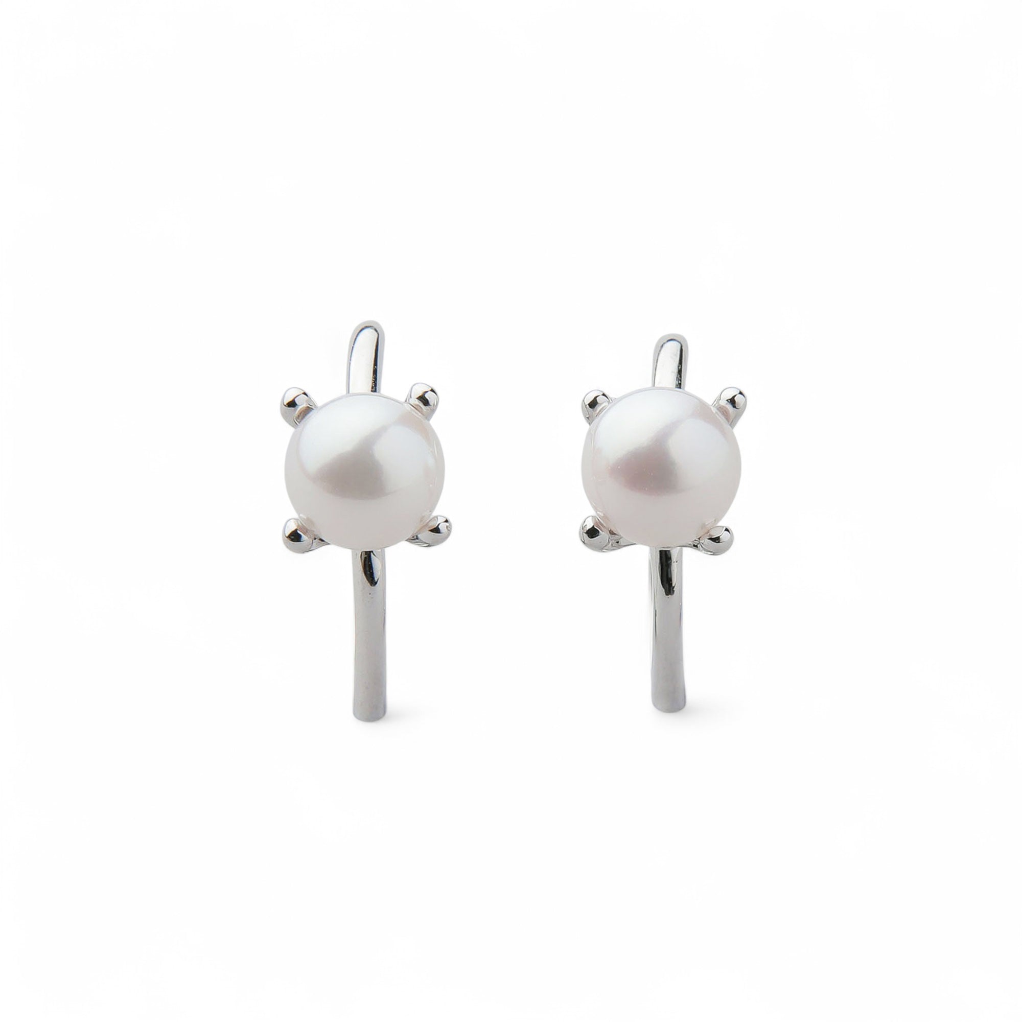 Carina Akoya Pearl Hoop Earrings 5.5-6.0mm K10 White Gold