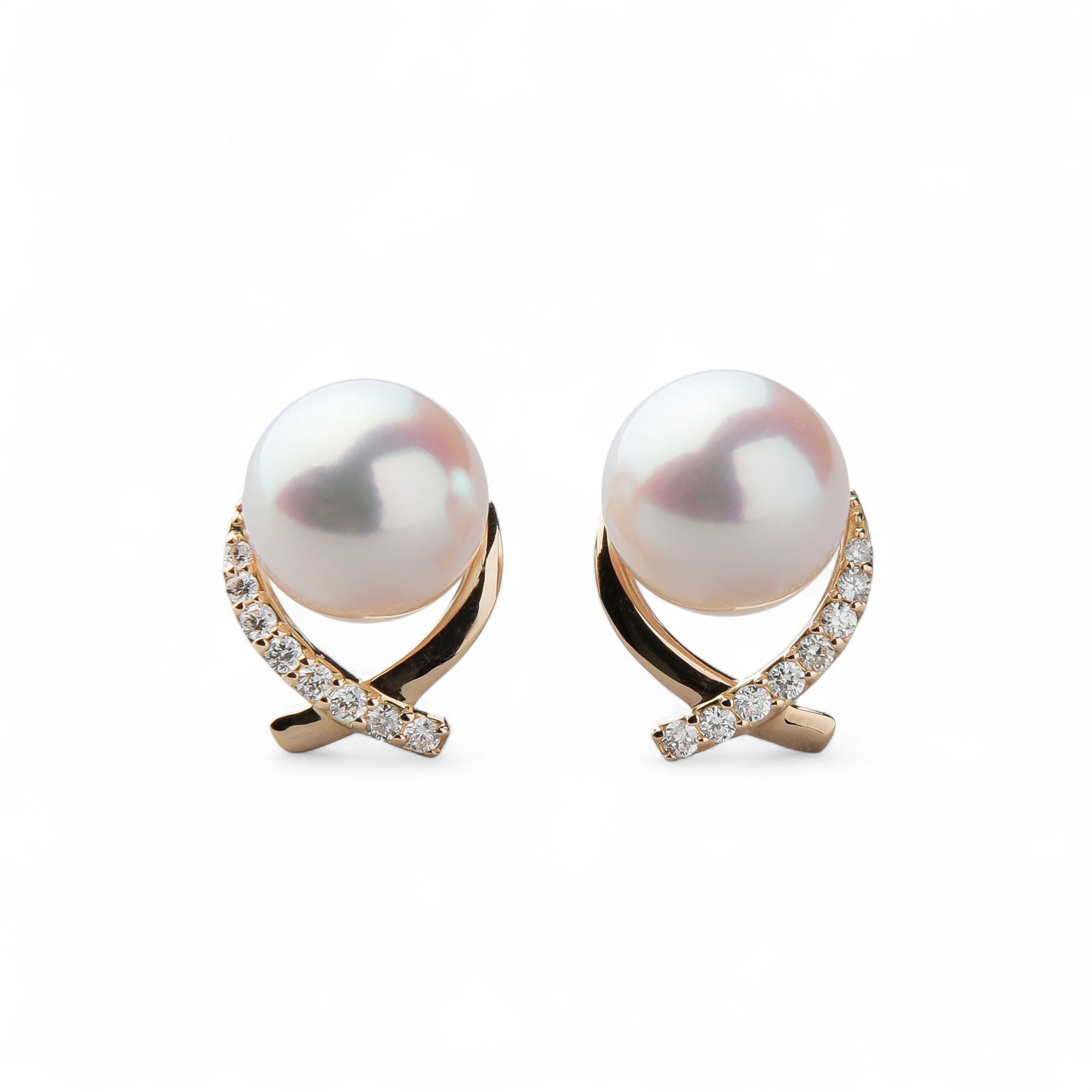Aurora HANADAMA Akoya Pearl Earrings 7.5–8.0mm K18YG -TOP Quality-