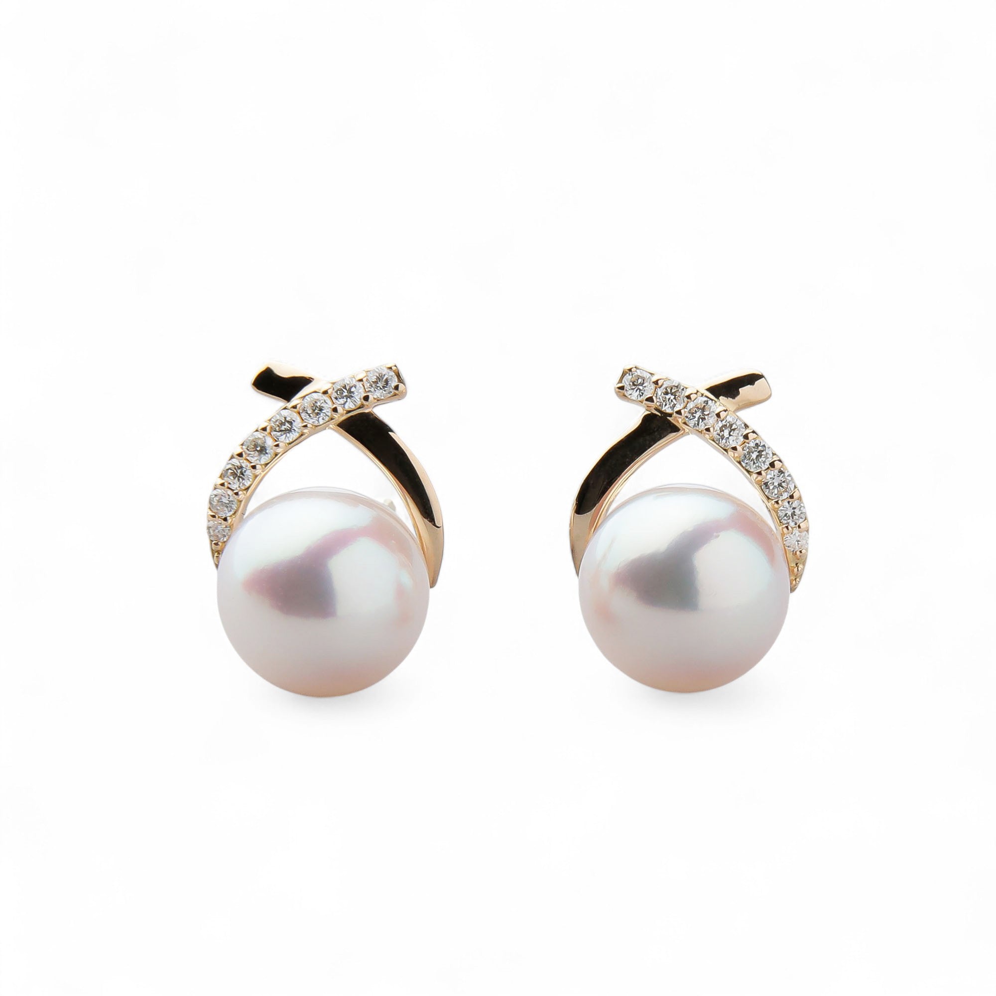 Aurora HANADAMA Akoya Pearl Earrings 7.5–8.0mm K18YG -TOP Quality-