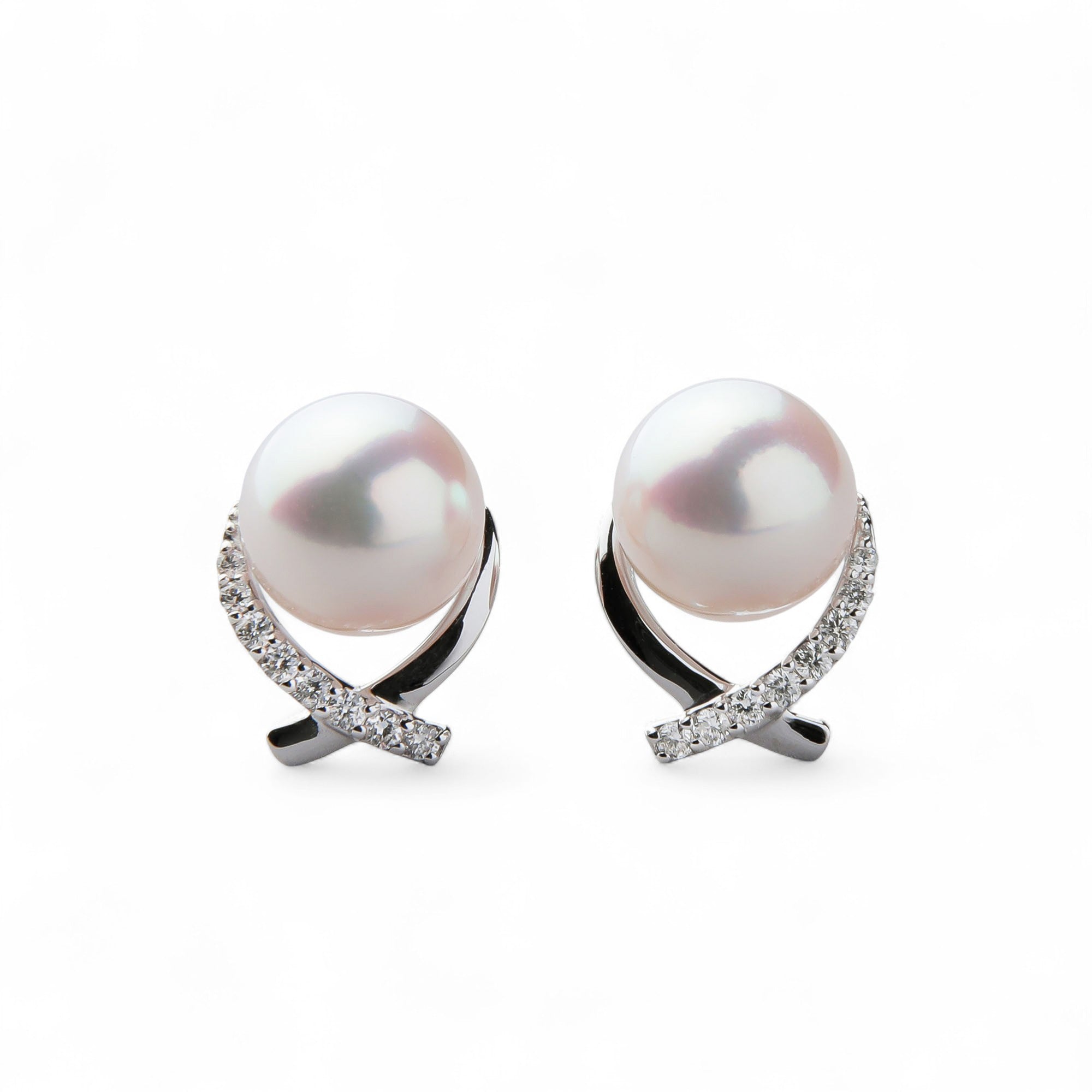 Aurora HANADAMA Akoya Pearl Earrings 7.5–8.0mm PT900 -TOP Quality-