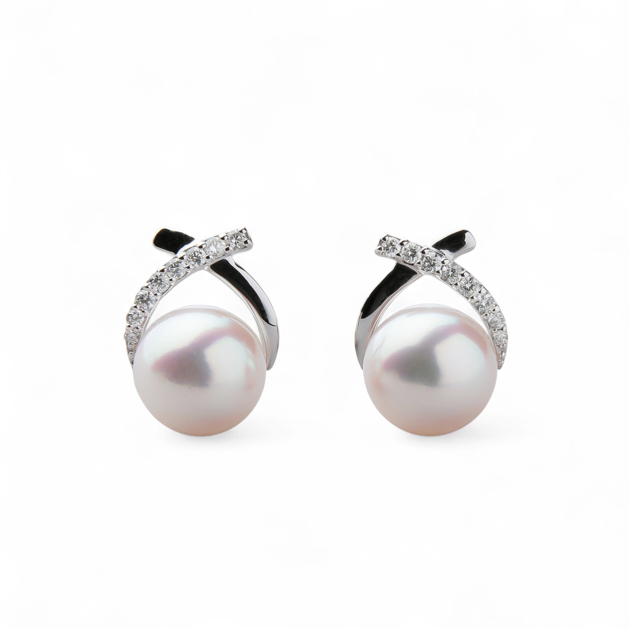 Aurora HANADAMA Akoya Pearl Earrings 7.5–8.0mm PT900 -TOP Quality-