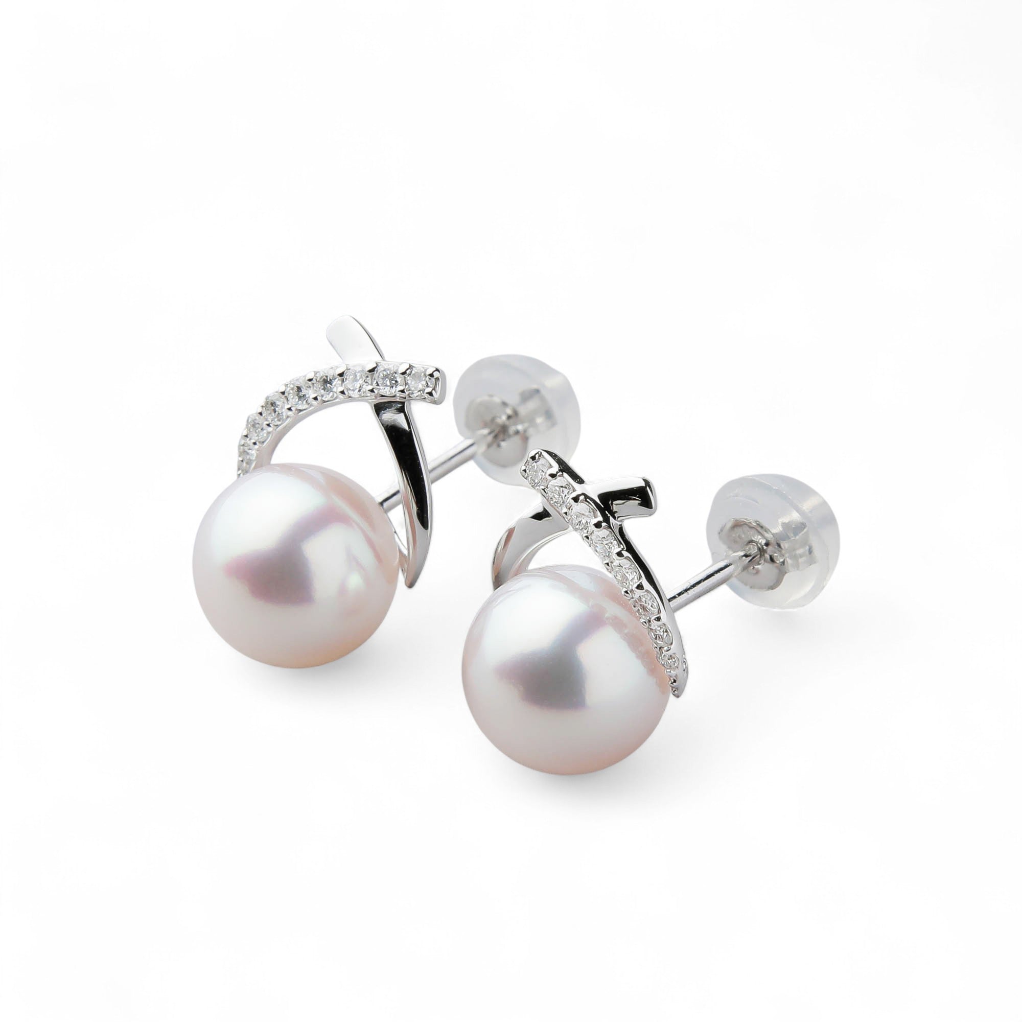 Aurora HANADAMA Akoya Pearl Earrings 7.5–8.0mm PT900 -TOP Quality-