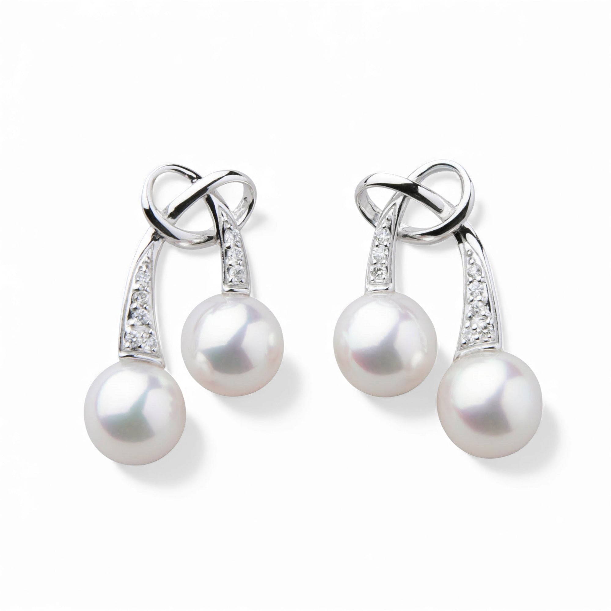 LUXE Akoya珍珠緞帶耳環 6.5–7.0mm PT900