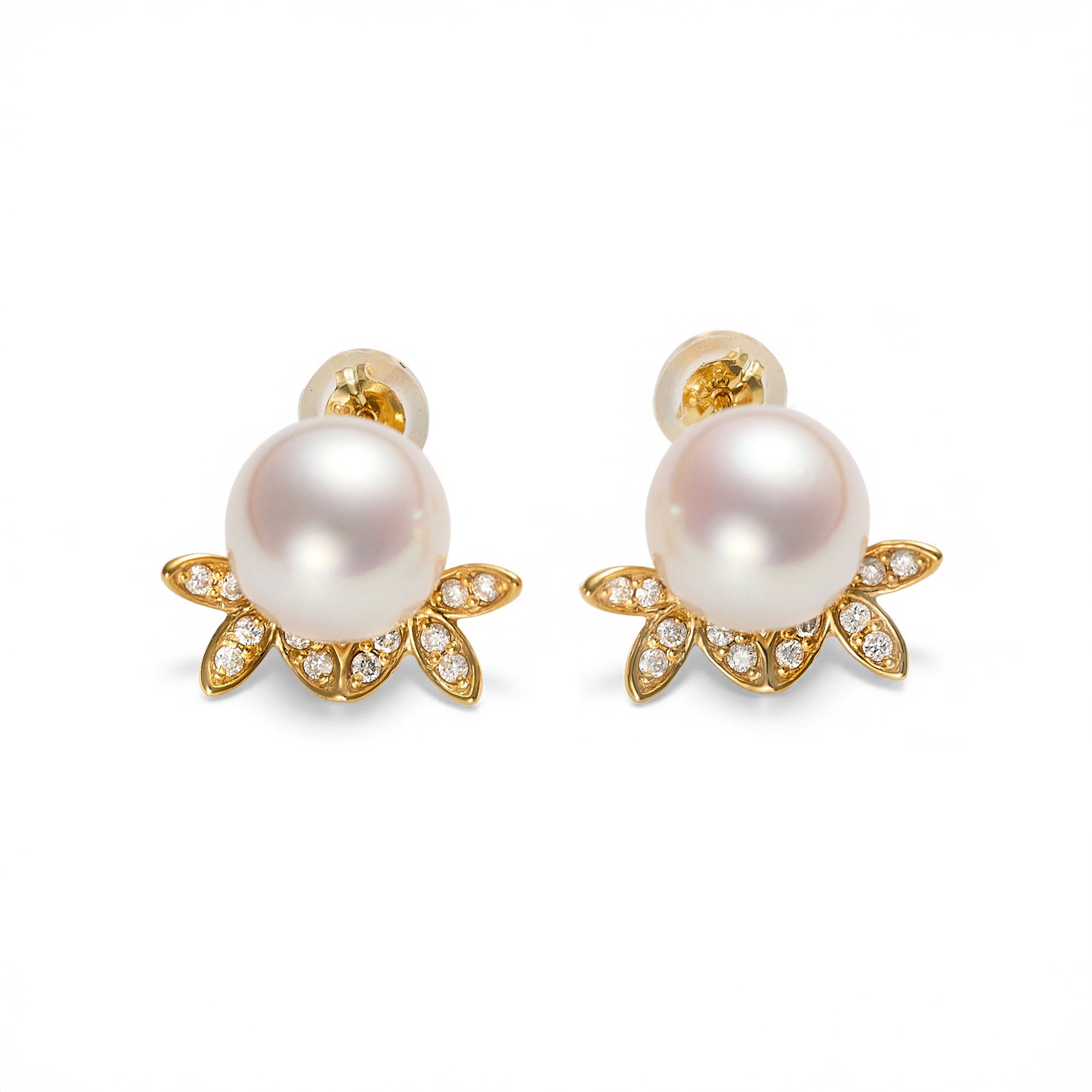 Pearl Diamond Earrings K18YG
