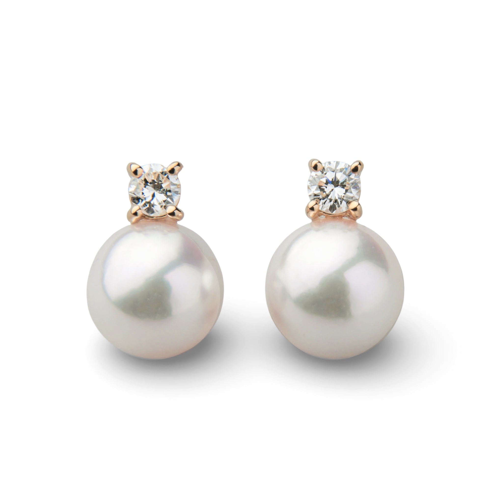 Aurora HANADAMA Akoya Pearl Earrings 7.5-8.0mm PT900/K18YG