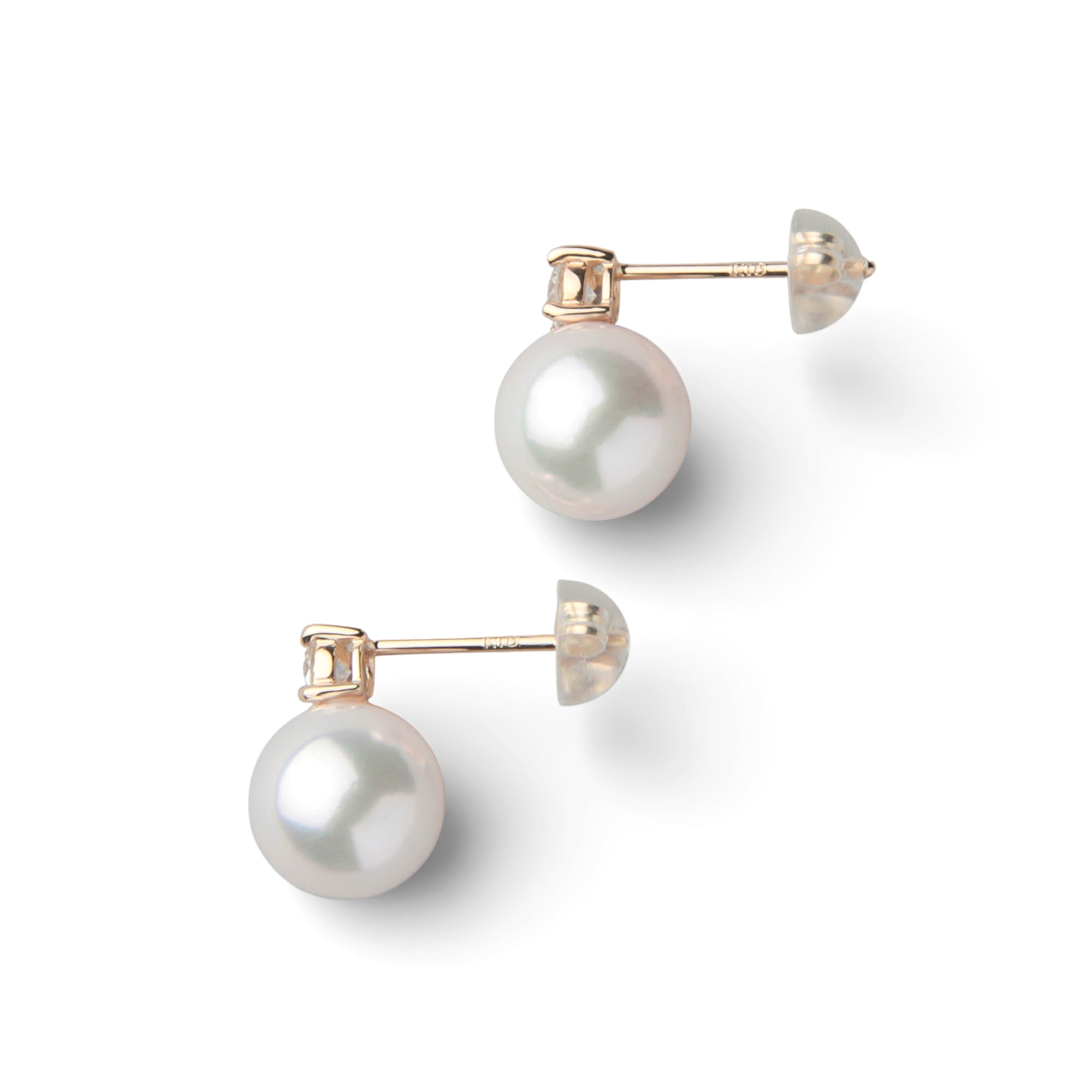 Aurora HANADAMA Akoya Pearl Earrings 7.5-8.0mm PT900/K18YG
