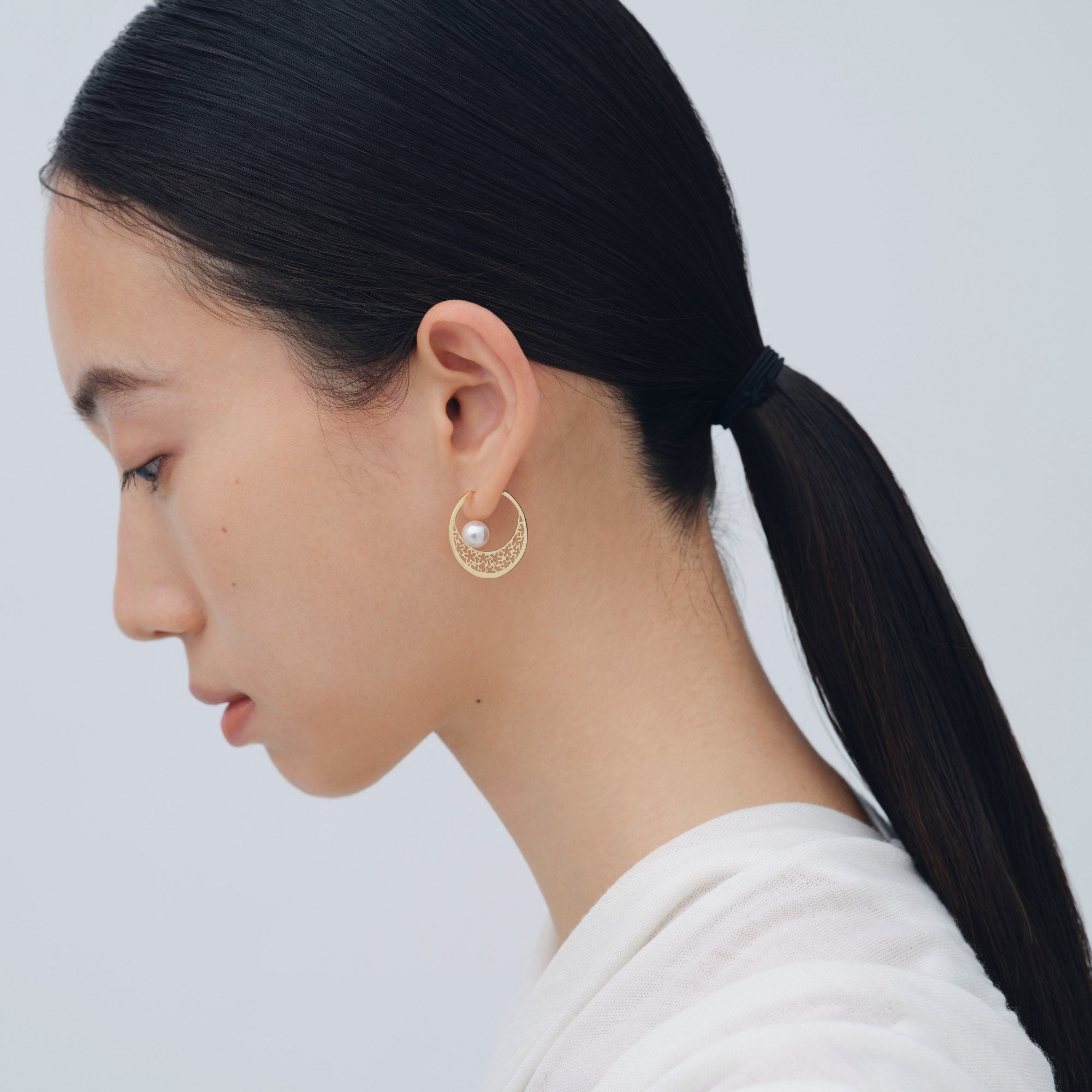 SAKURA Pearl Earrings K18YG