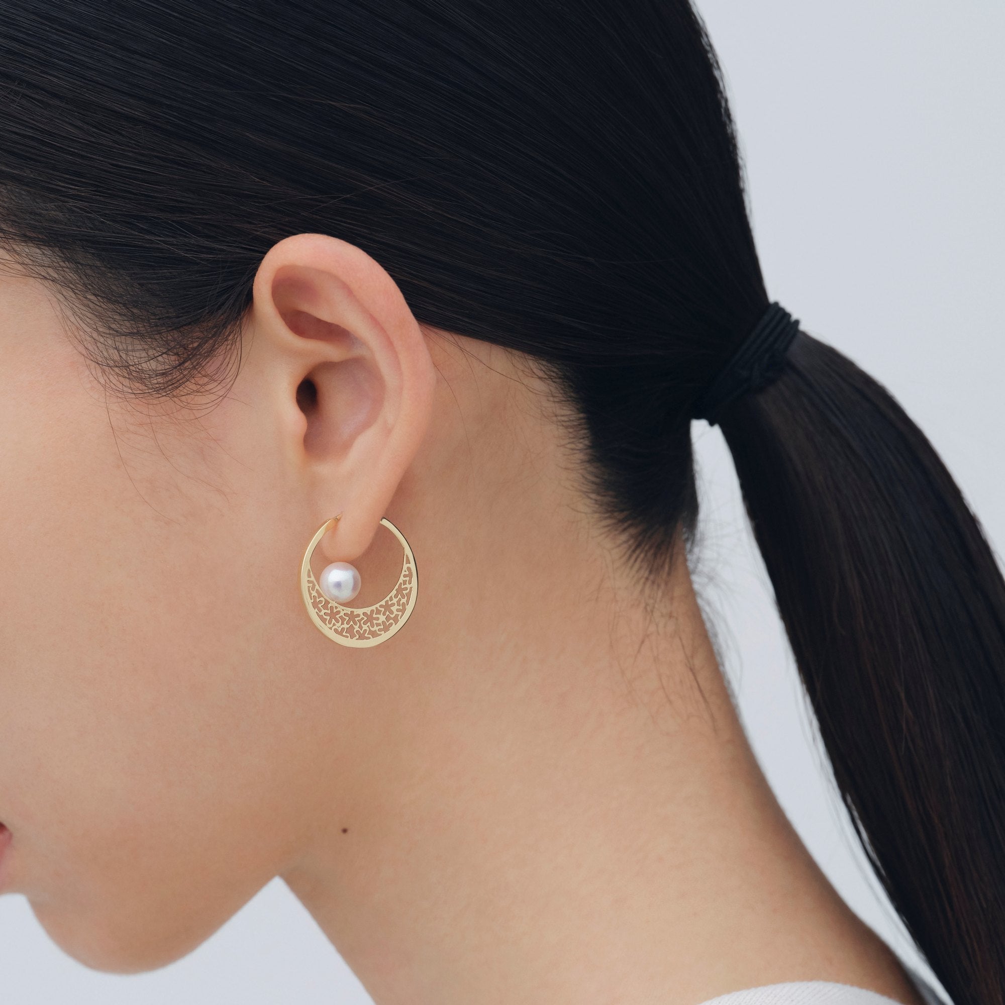 SAKURA珍珠耳环 K18YG