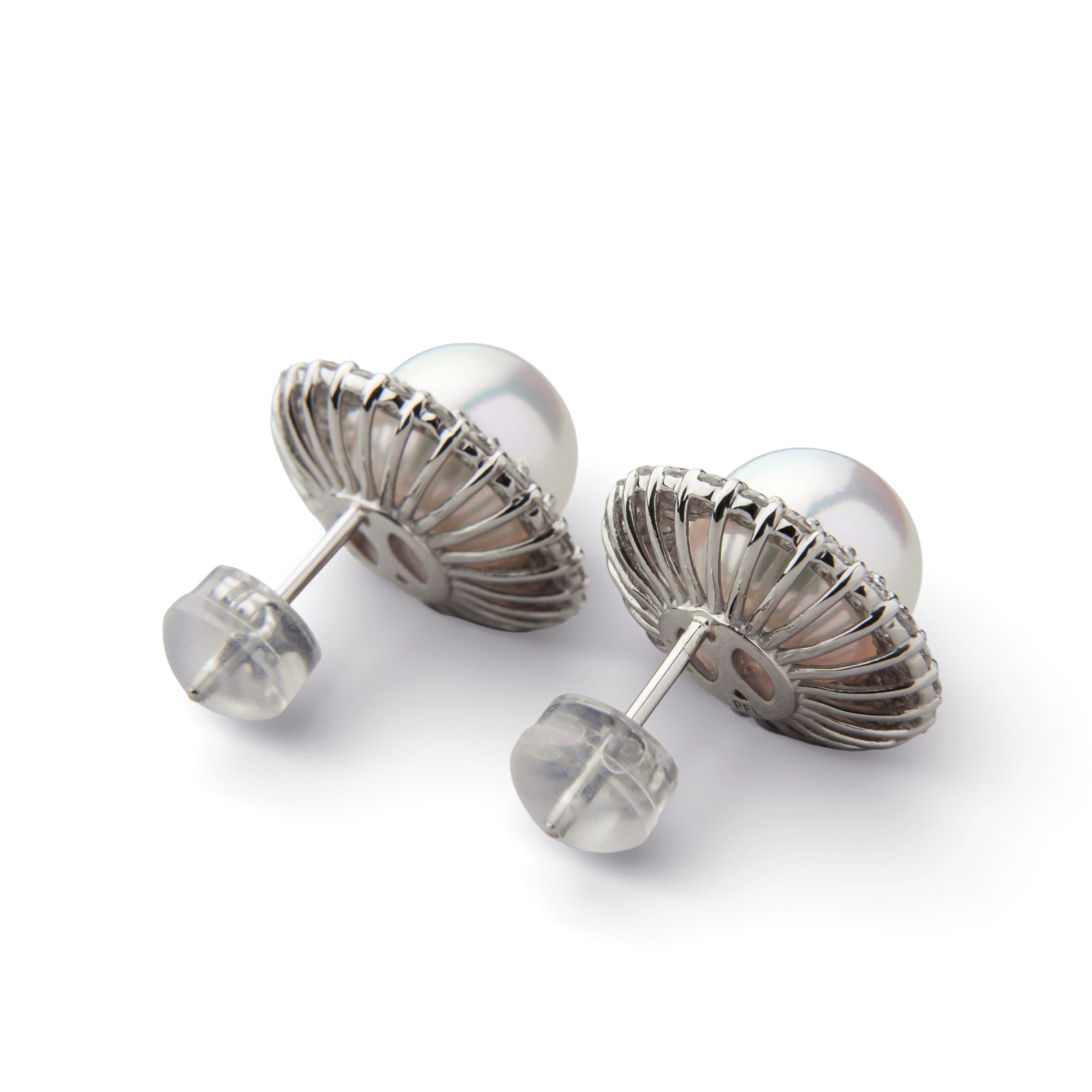 Aurora Tennyo Diamond Halo Earrings 8.5-9.0mm