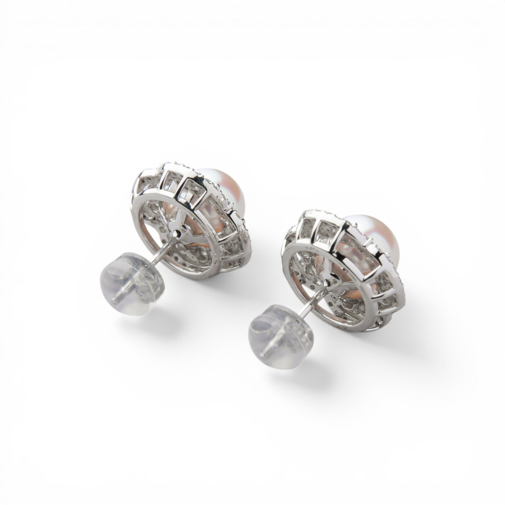 Aurora HANADAMA Akoya Pearl Diamond Earrings 7.0-7.5mm PT900 -TOP Quality-