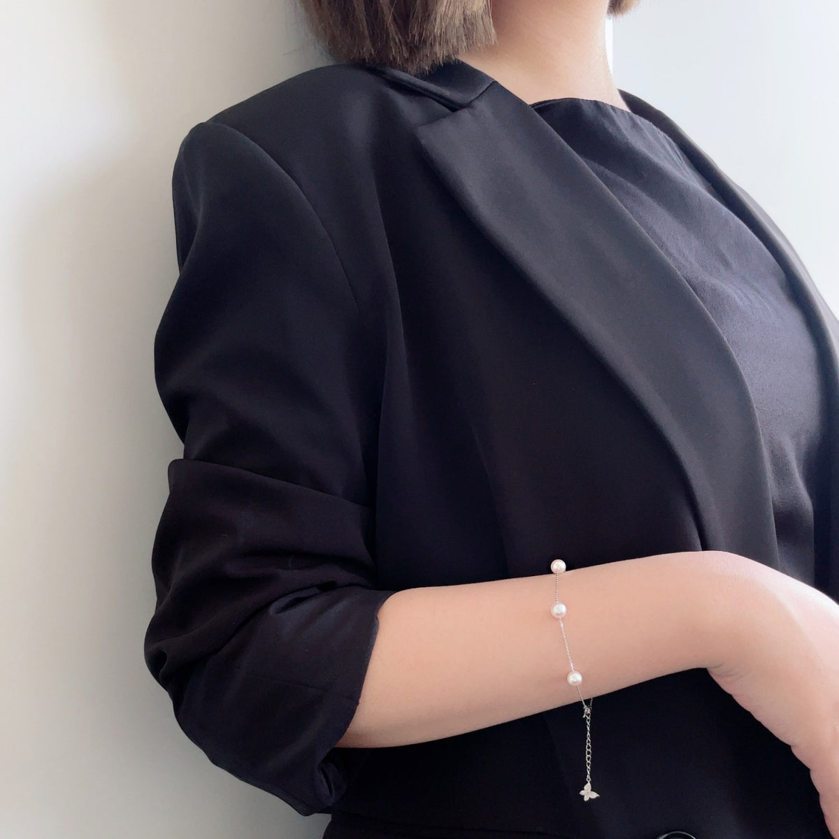 petit amie Akoya珍珠串珠手链 6.0-6.5mm PT900/850