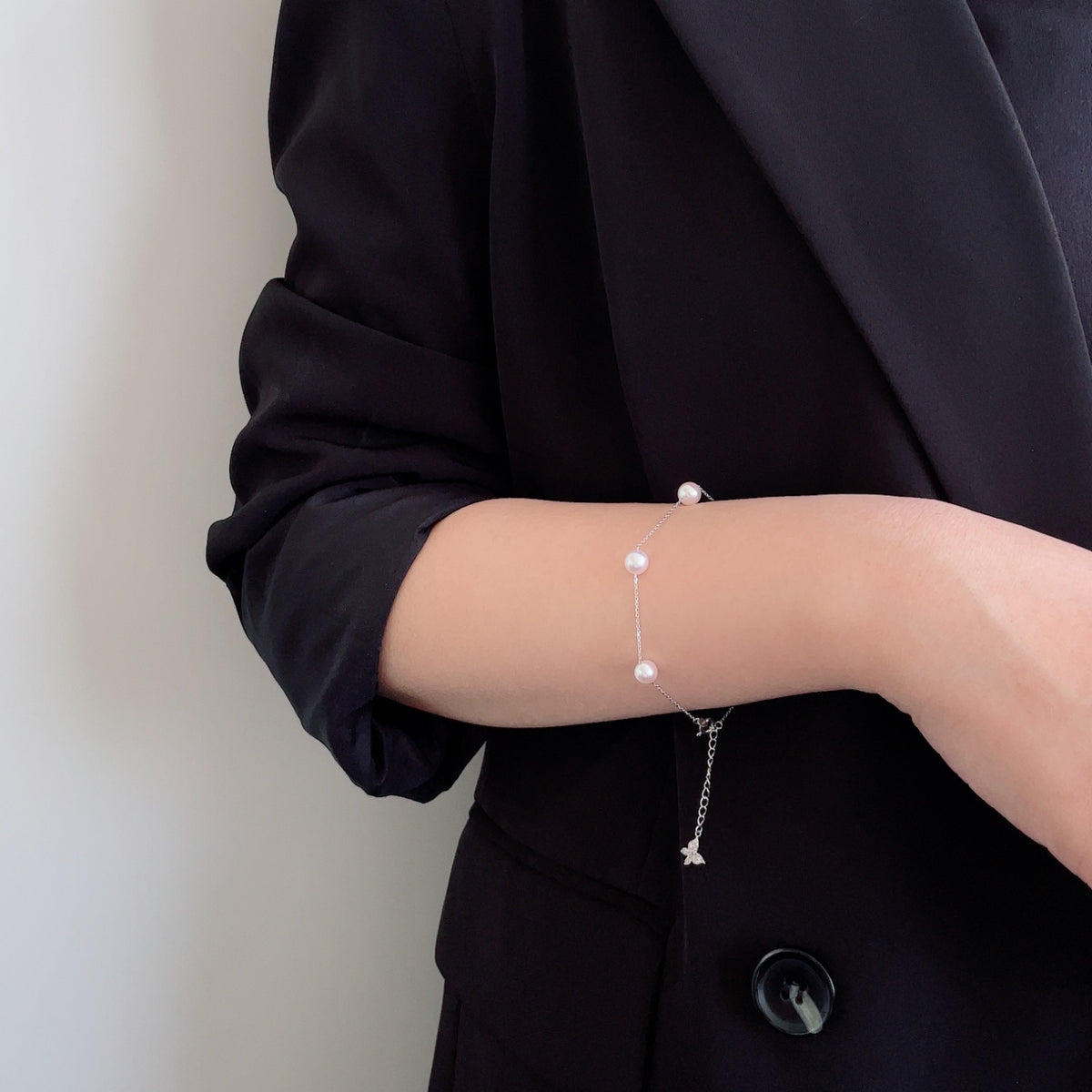 petit amie Akoya珍珠串珠手链 6.0-6.5mm PT900/850