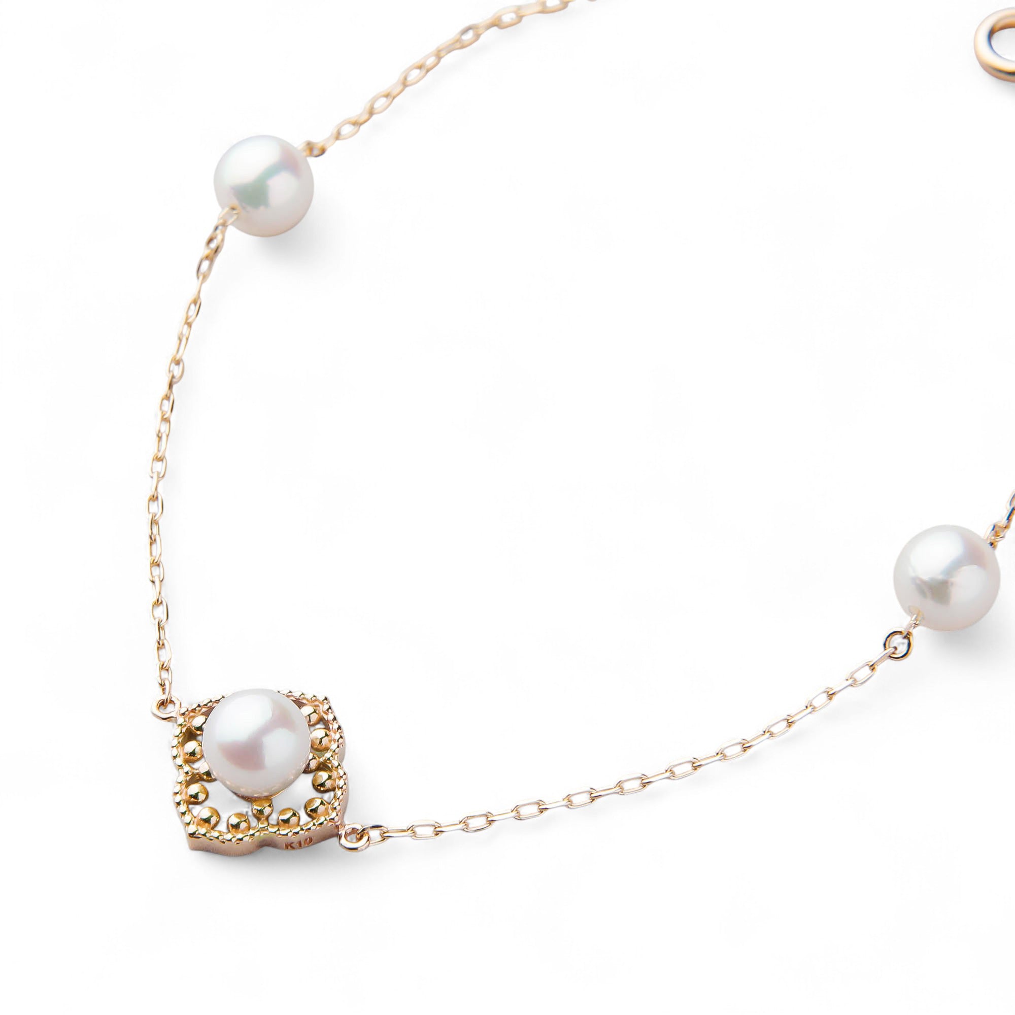Fleur Eclat Akoya Pearl Flower Bracelet 5.0–5.5mm K10YG