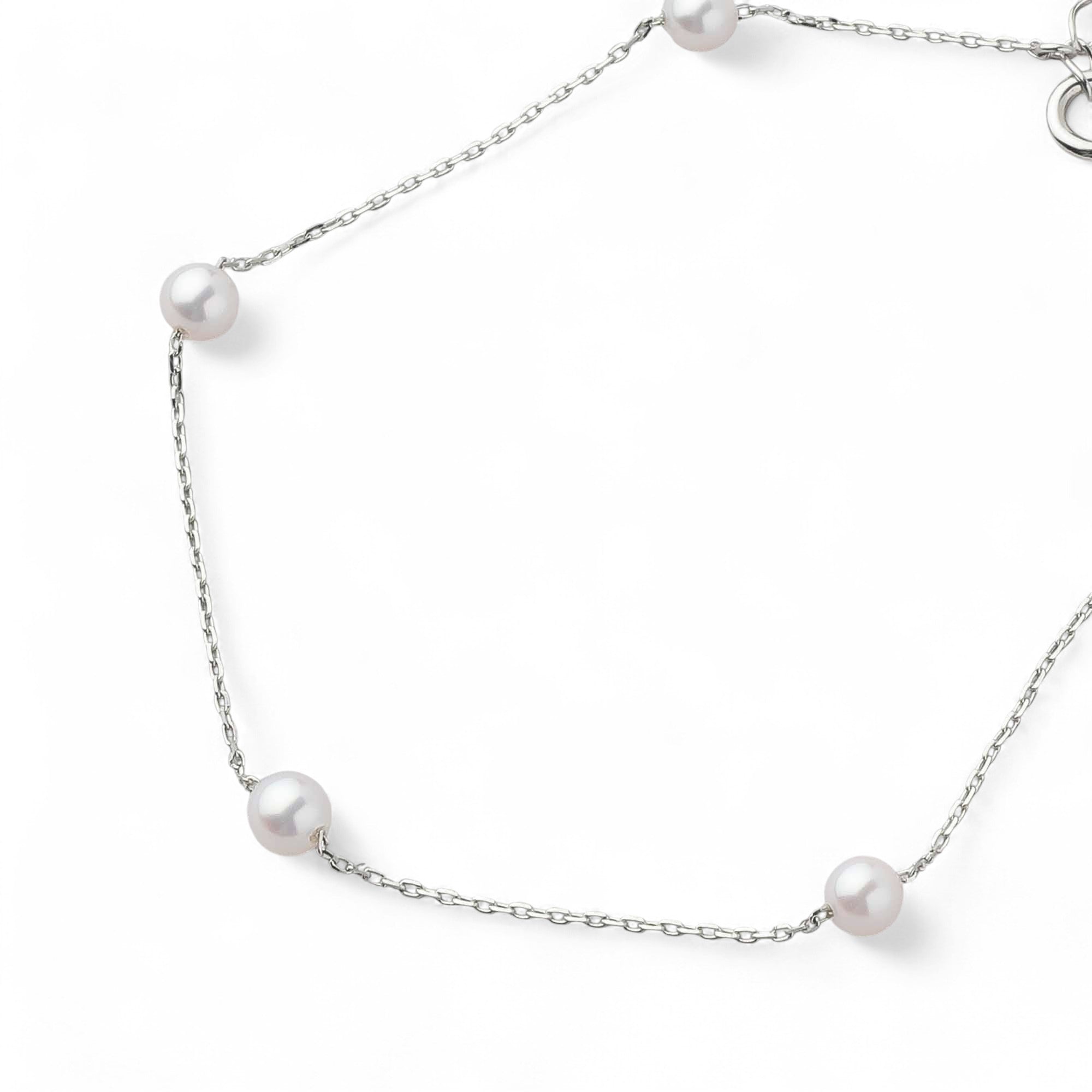 enSTYLE Akoya Pearl Station Bracelet 3.5-4.0mm K18 White Gold