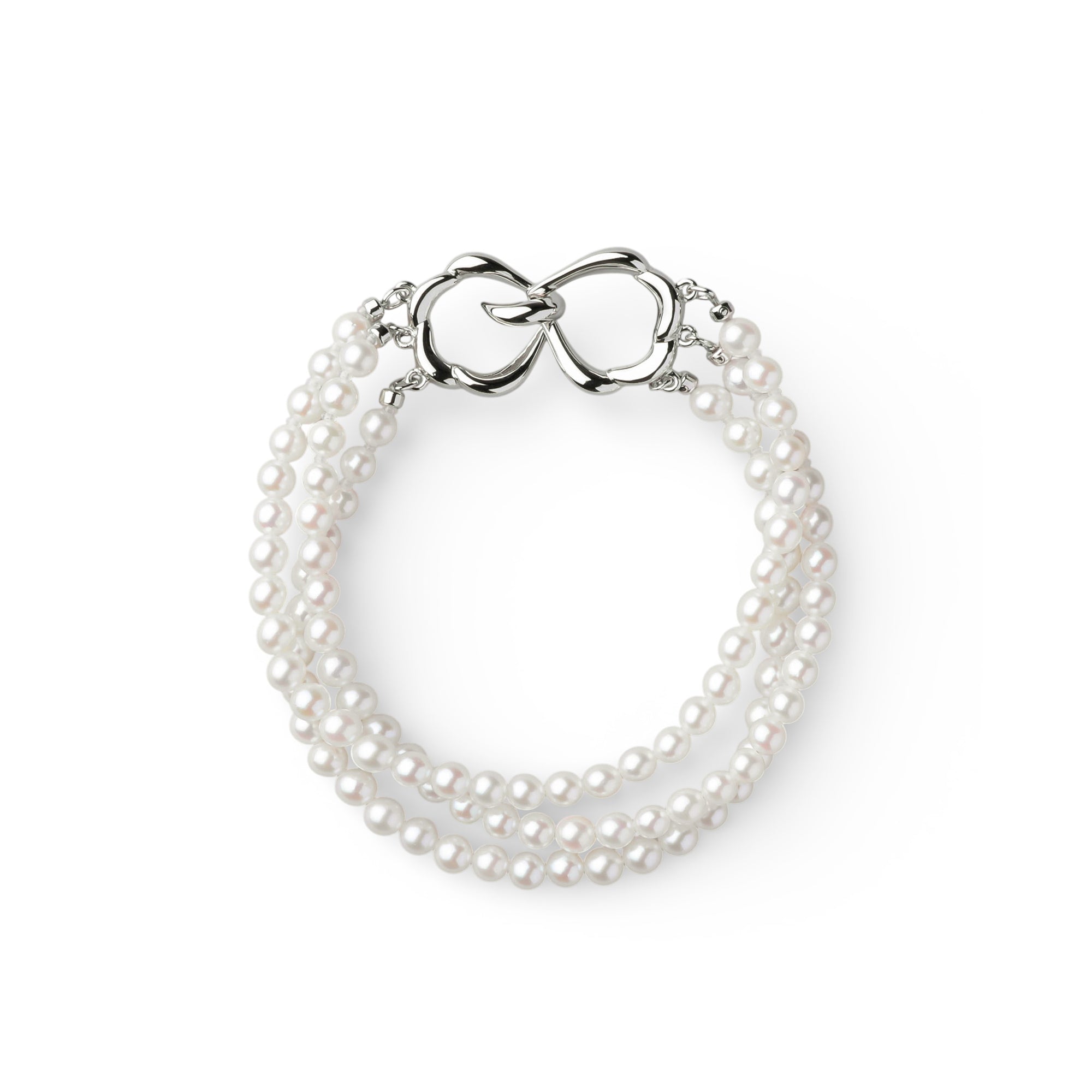 Akoya Pearl Triple Strand Bracelet 4.0-4.5mm SV925 Multi-strand