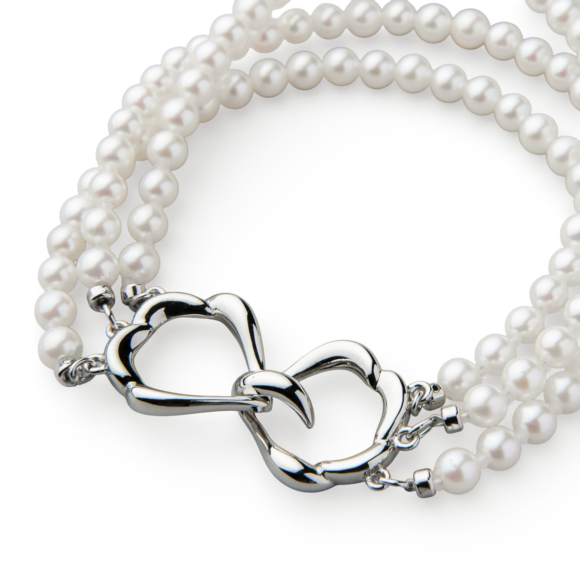 Akoya Pearl Triple Strand Bracelet 4.0-4.5mm SV925 Multi-strand