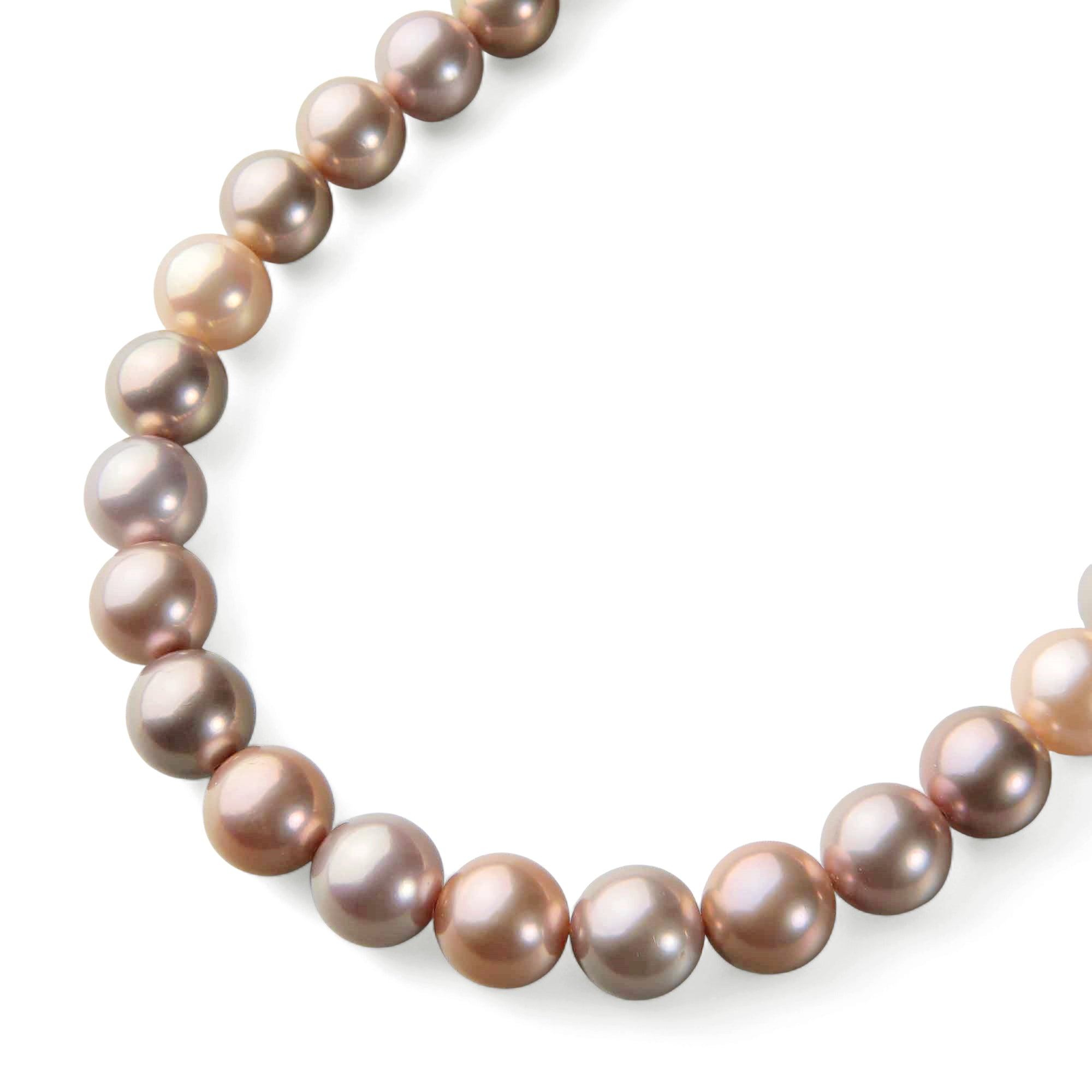 Nucleated Freshwater Pearl Necklace 10.3–12.0mm Kingfisher Certified -Mauvette-