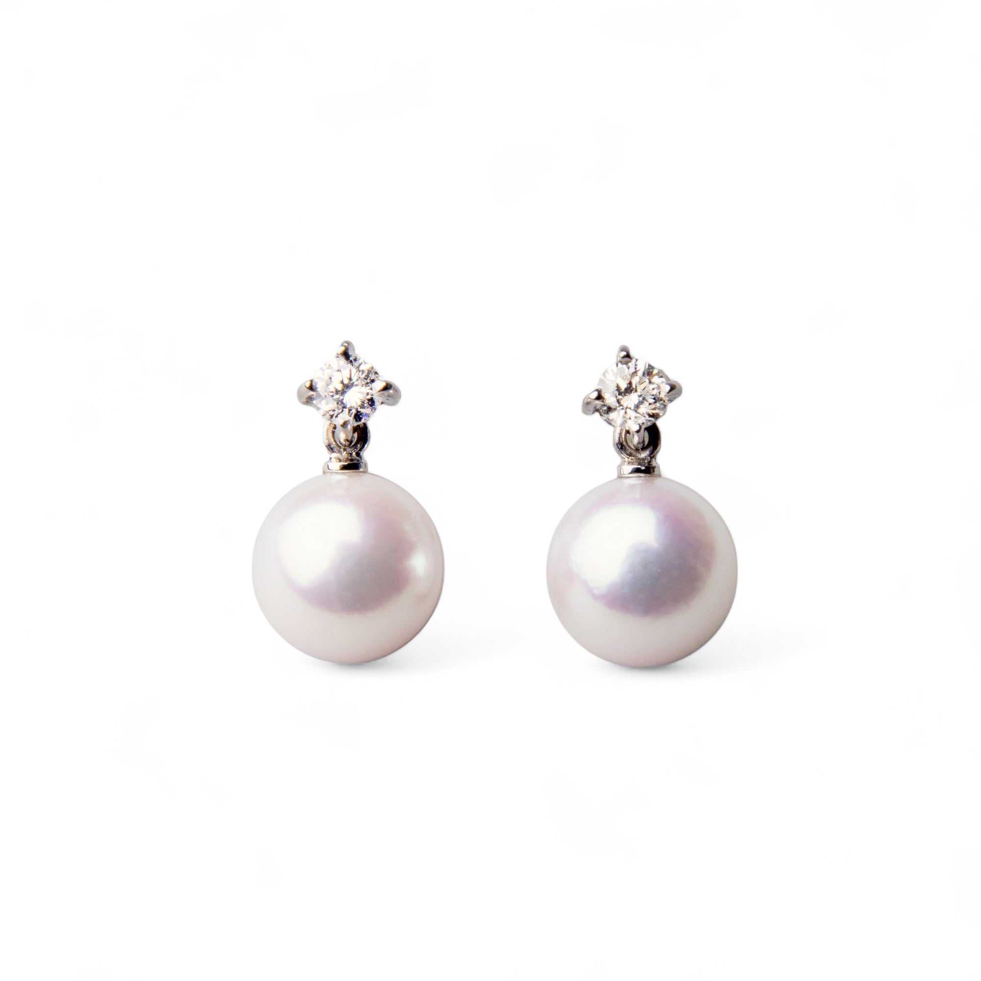 Aurora HANADAMA Akoya Pearl Earrings 8.0–8.5mm K18WG -Premium-