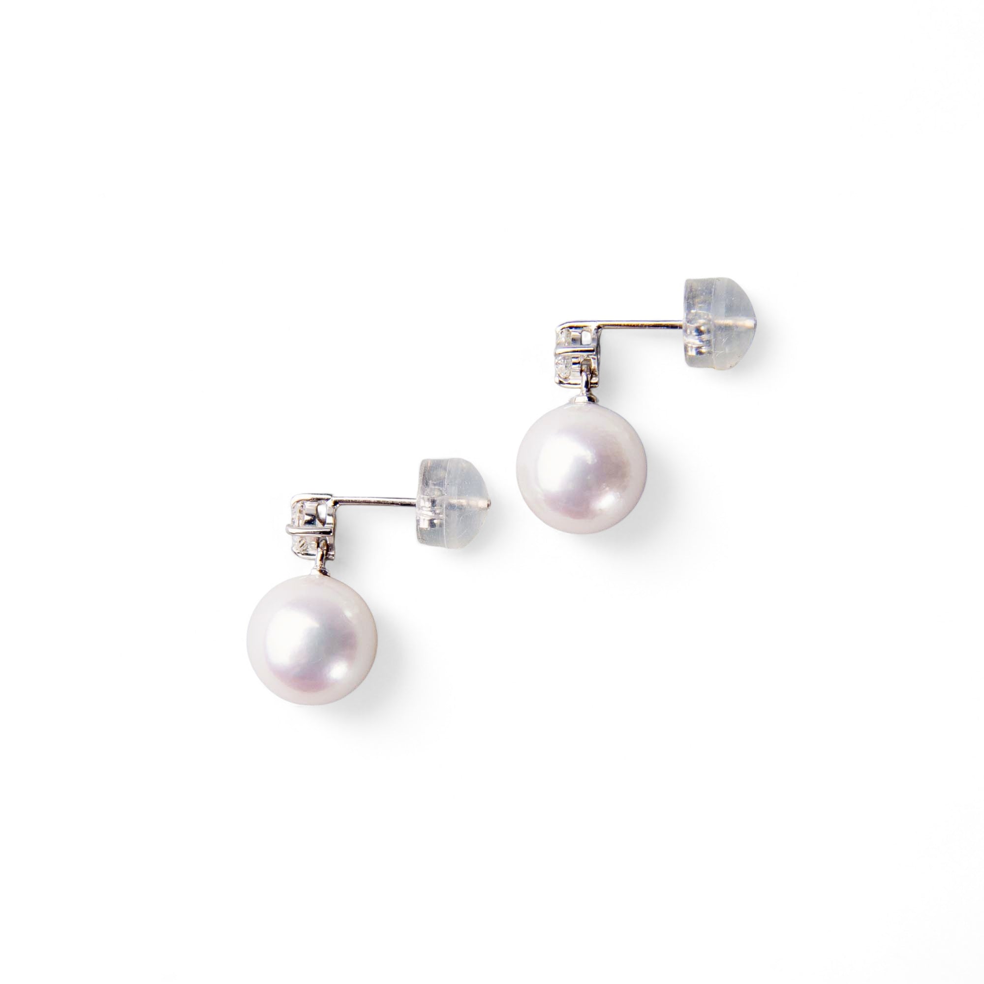 Aurora HANADAMA Akoya Pearl Earrings 8.0–8.5mm K18WG -Premium-