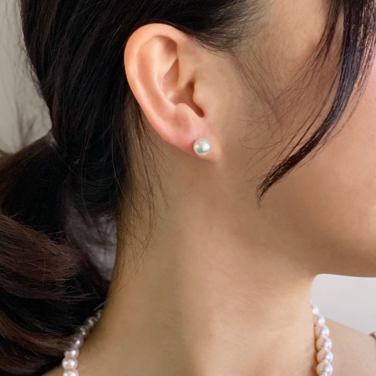 HANADAMA Akoya Pearl Earrings 8.0-8.5mm K18YG