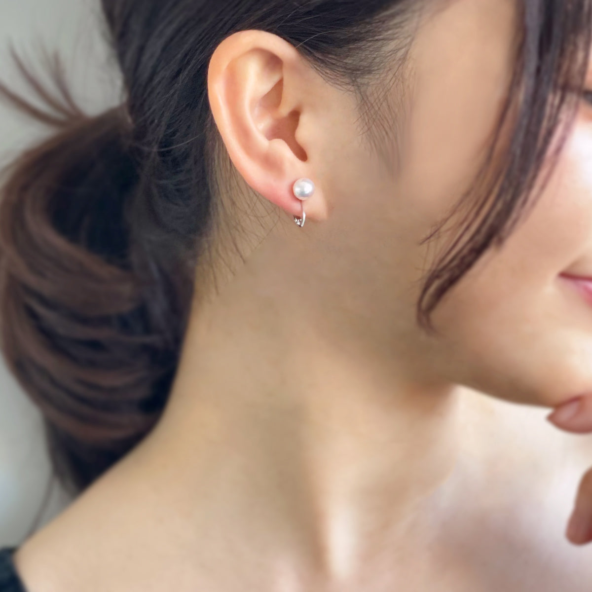 HANADAMA Akoya Pearl Clip-on Earrings 6.5-7.0mm K14WG -TOP Quality-