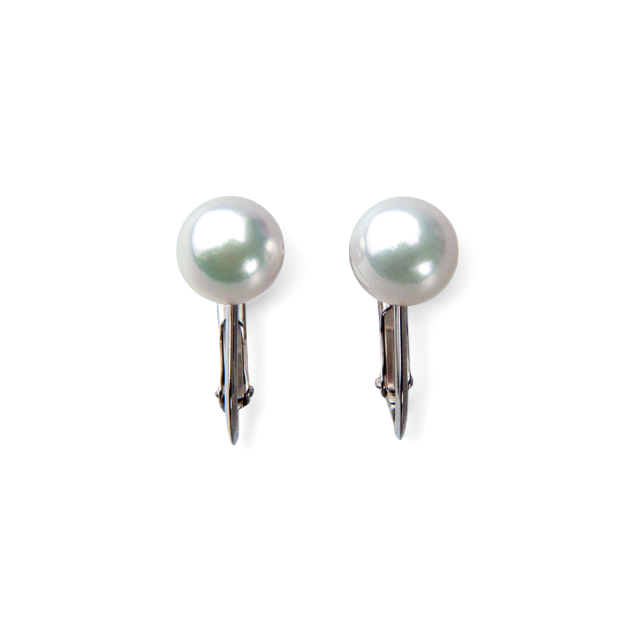 HANADAMA Akoya Pearl Clip-on Earrings 6.0-6.5mm K14WG -TOP Quality-