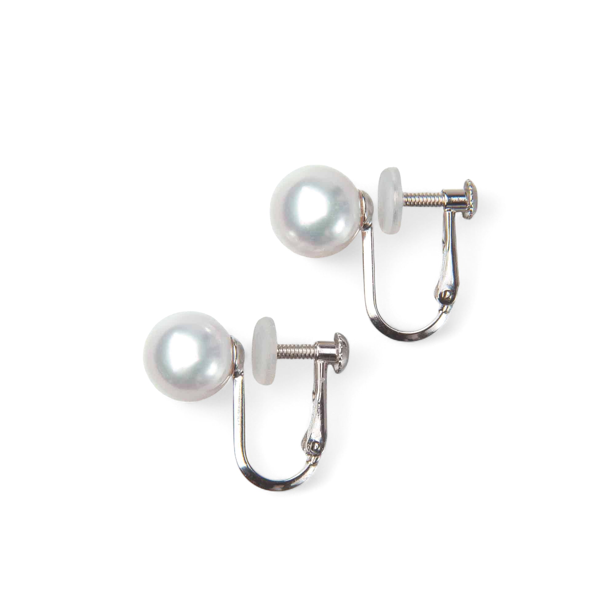 HANADAMA Akoya Pearl Clip-on Earrings 7.0-7.5mm K14WG -TOP Quality-