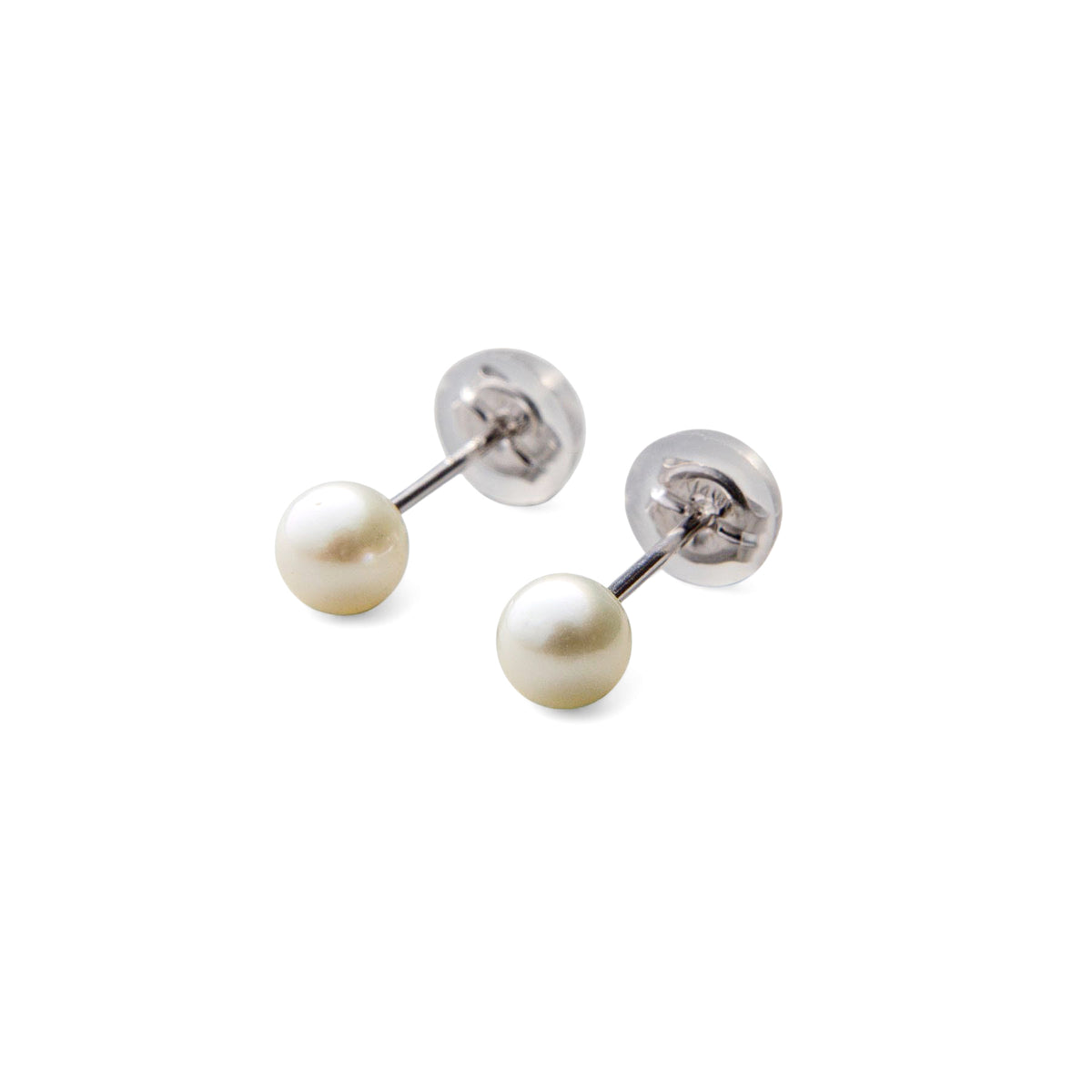 Akoya Pearl Stud Earrings 4.5-5.0mm K14WG/K18YG