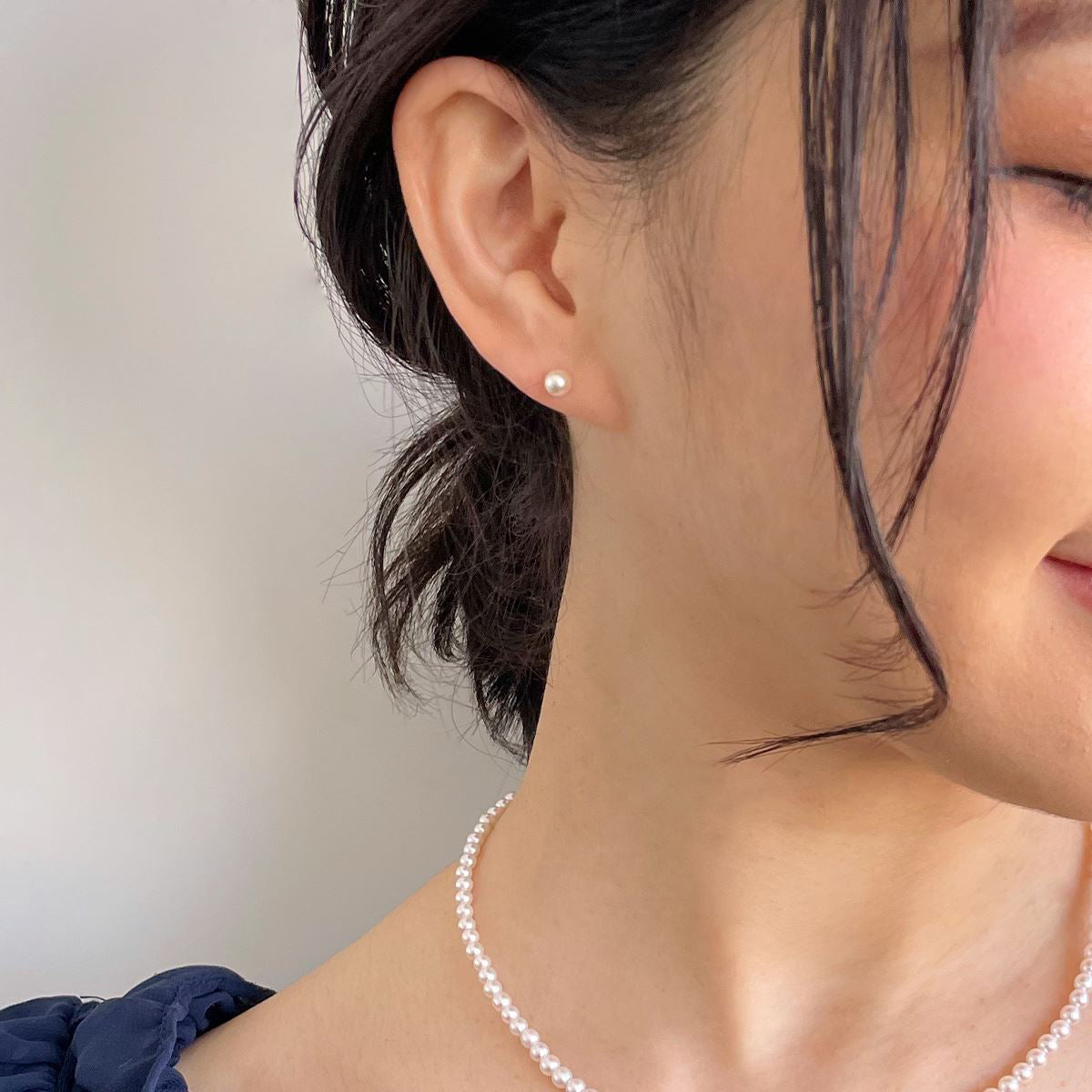 Akoya Pearl Stud Earrings 4.5-5.0mm K14WG/K18YG