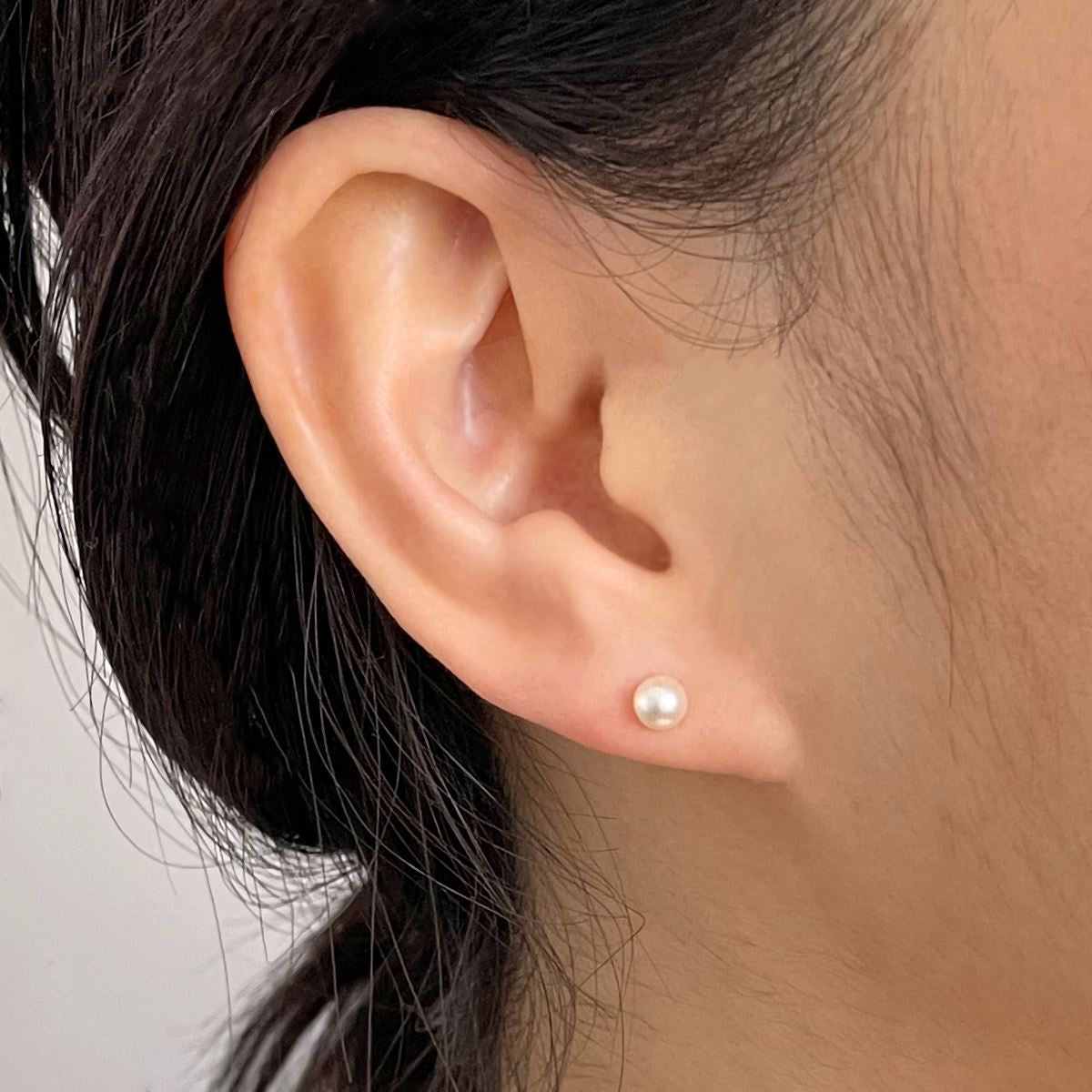 Akoya Pearl Stud Earrings 4.5-5.0mm K14WG/K18YG