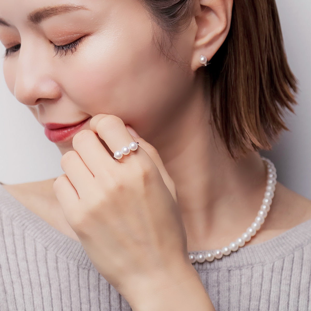 Carina Akoya Pearl Ring 5.5–6.0 mm K18WG/K18YG