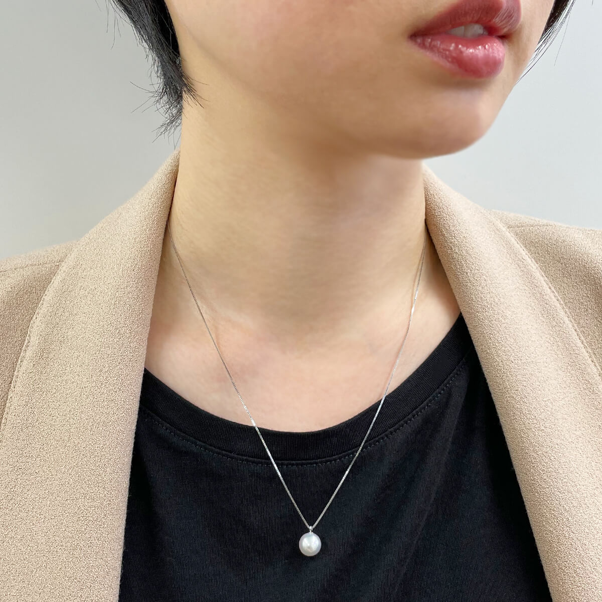 阿古屋珍珠单颗吊坠 8.0-8.5mm K18白金/黄金