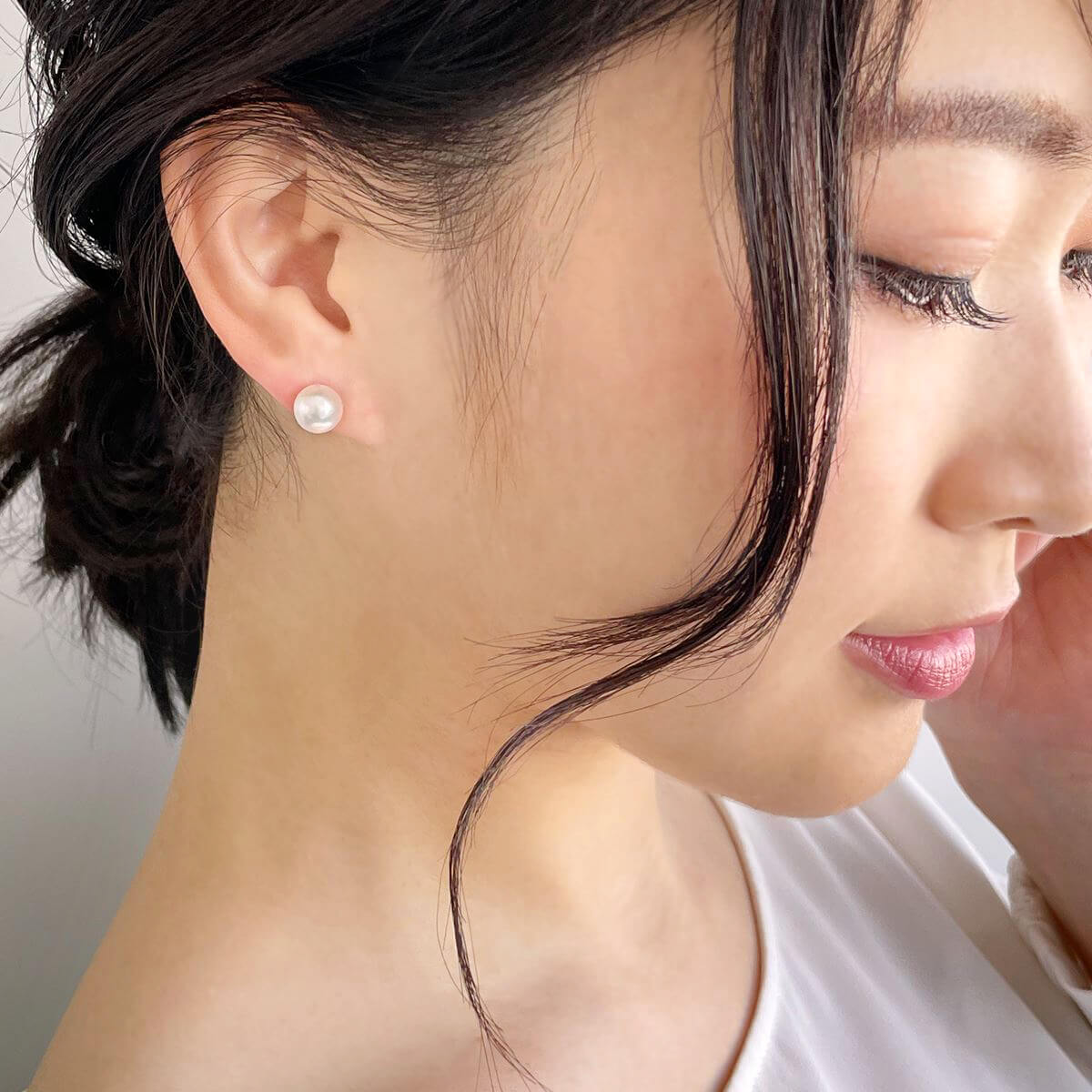 阿古屋珍珠 耳環 8.0–8.5mm K14WG/K18YG