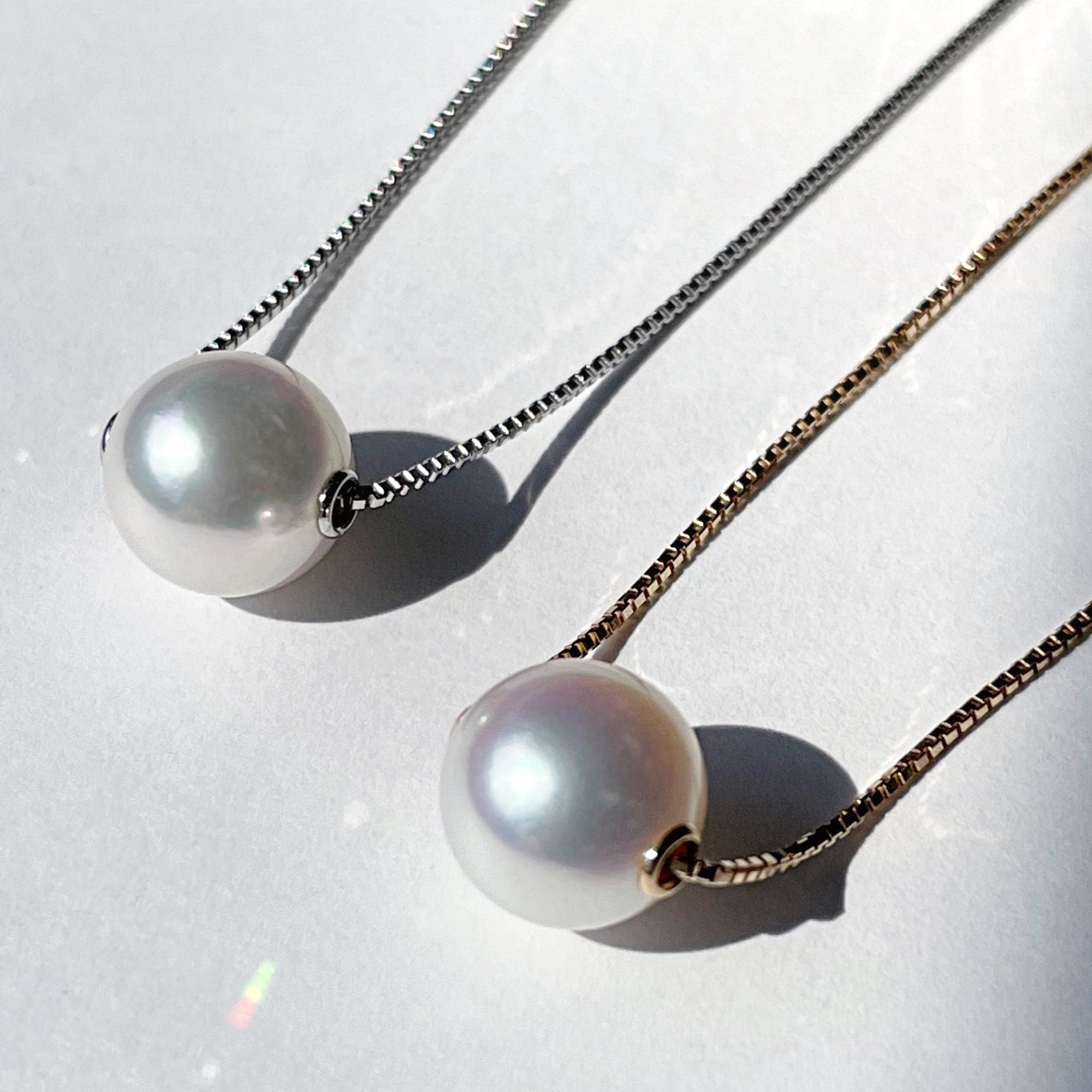 HANADAMA Akoya Pearl Slide Pendant Necklace 8.5-9.0mm K18YG -Premium-