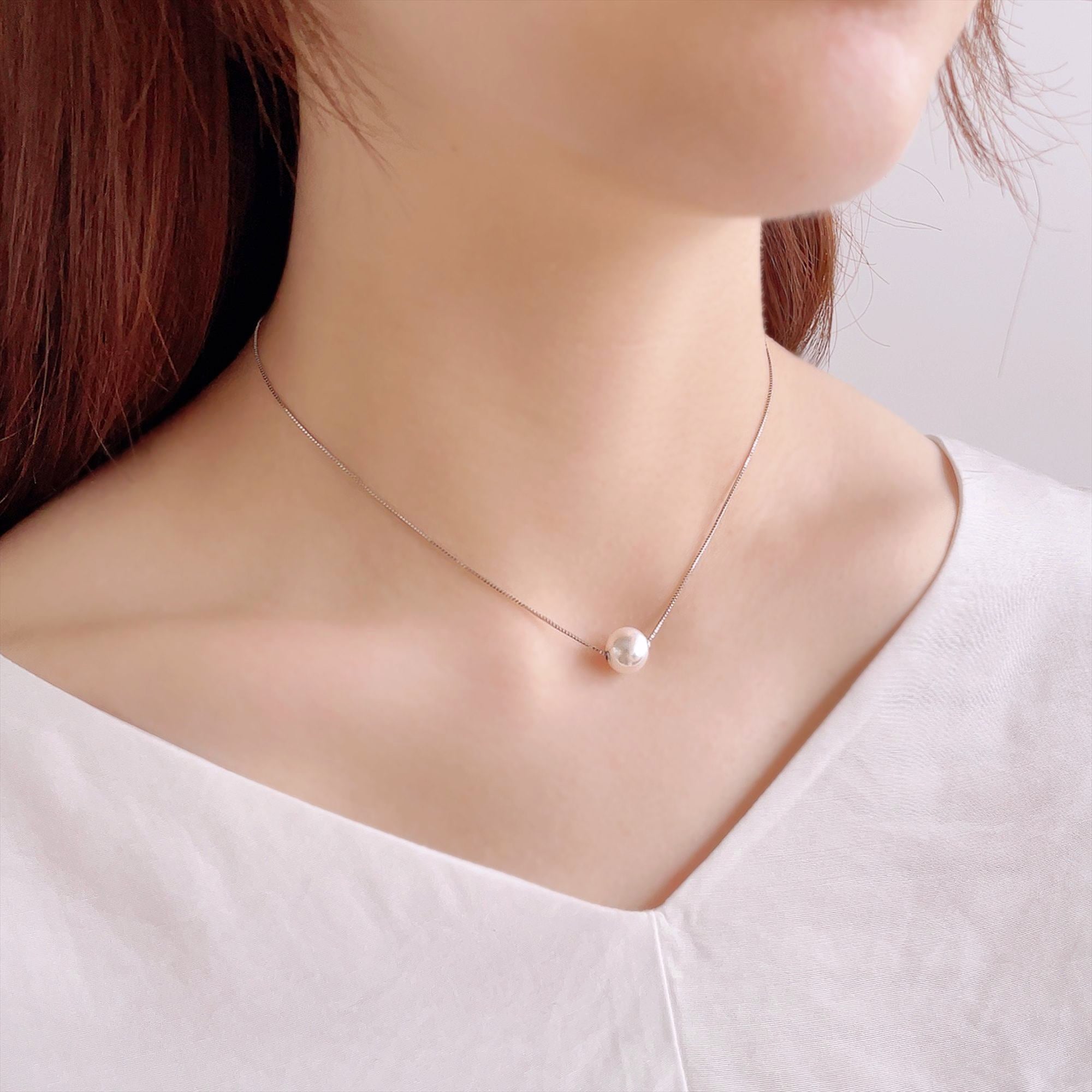 HANADAMA Akoya Pearl Slide Pendant Necklace 8.5-9.0mm PT850 -Premium-