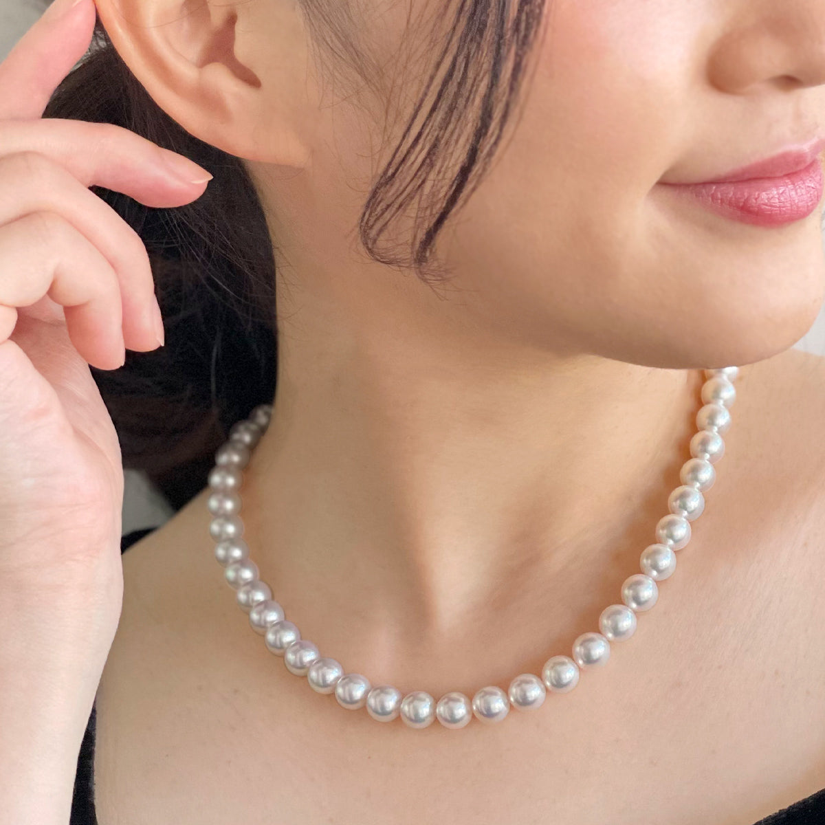 花珠 Akoya 珍珠項鍊 8.5-9.0mm -附 GIA 證書-