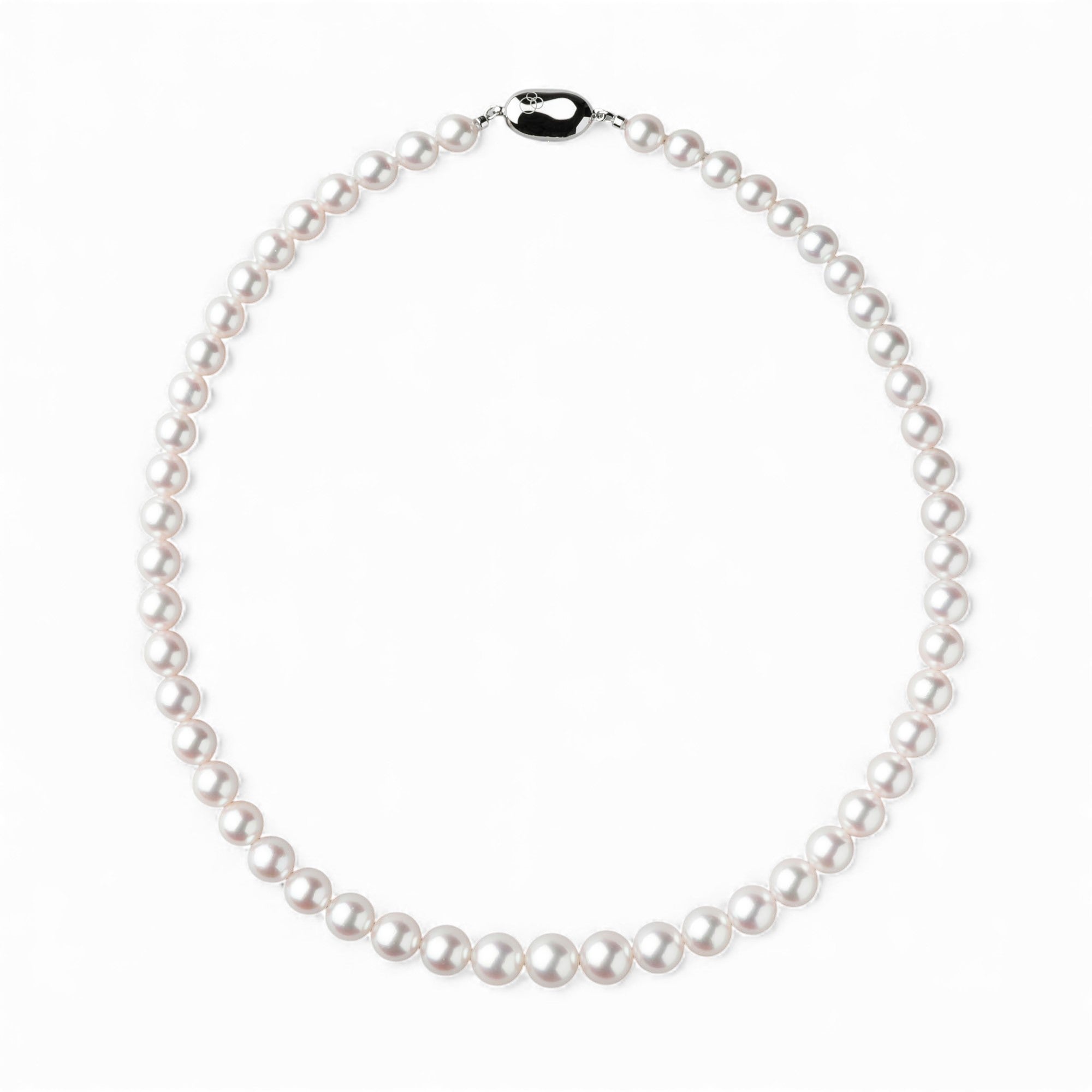 花珠 Akoya 珍珠項鍊 7.0-9.5mm - 附 GIA 證書 -