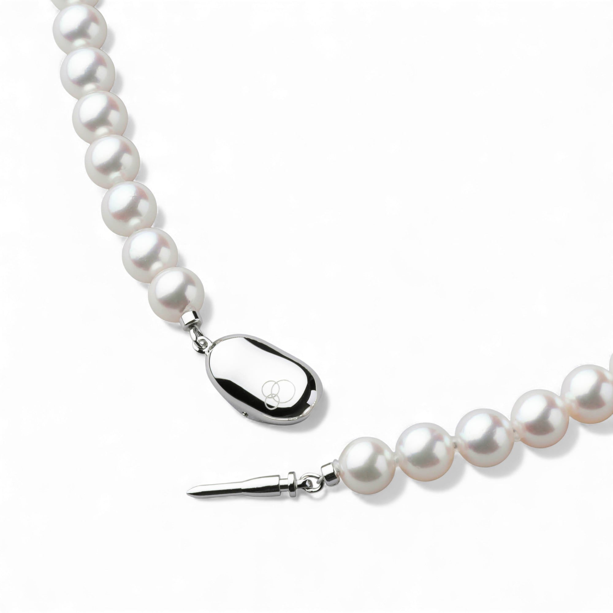 花珠 Akoya 珍珠项链 7.0-9.5mm - 附 GIA 证书 -