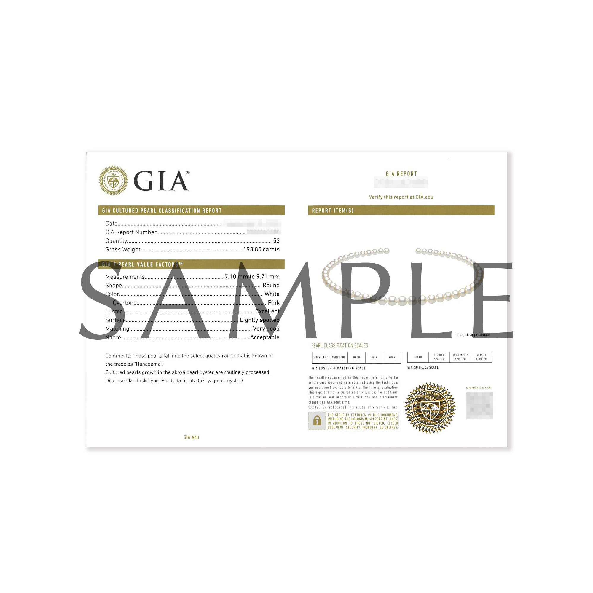 花珠 Akoya 珍珠項鍊 8.5-9.0mm -附 GIA 證書-