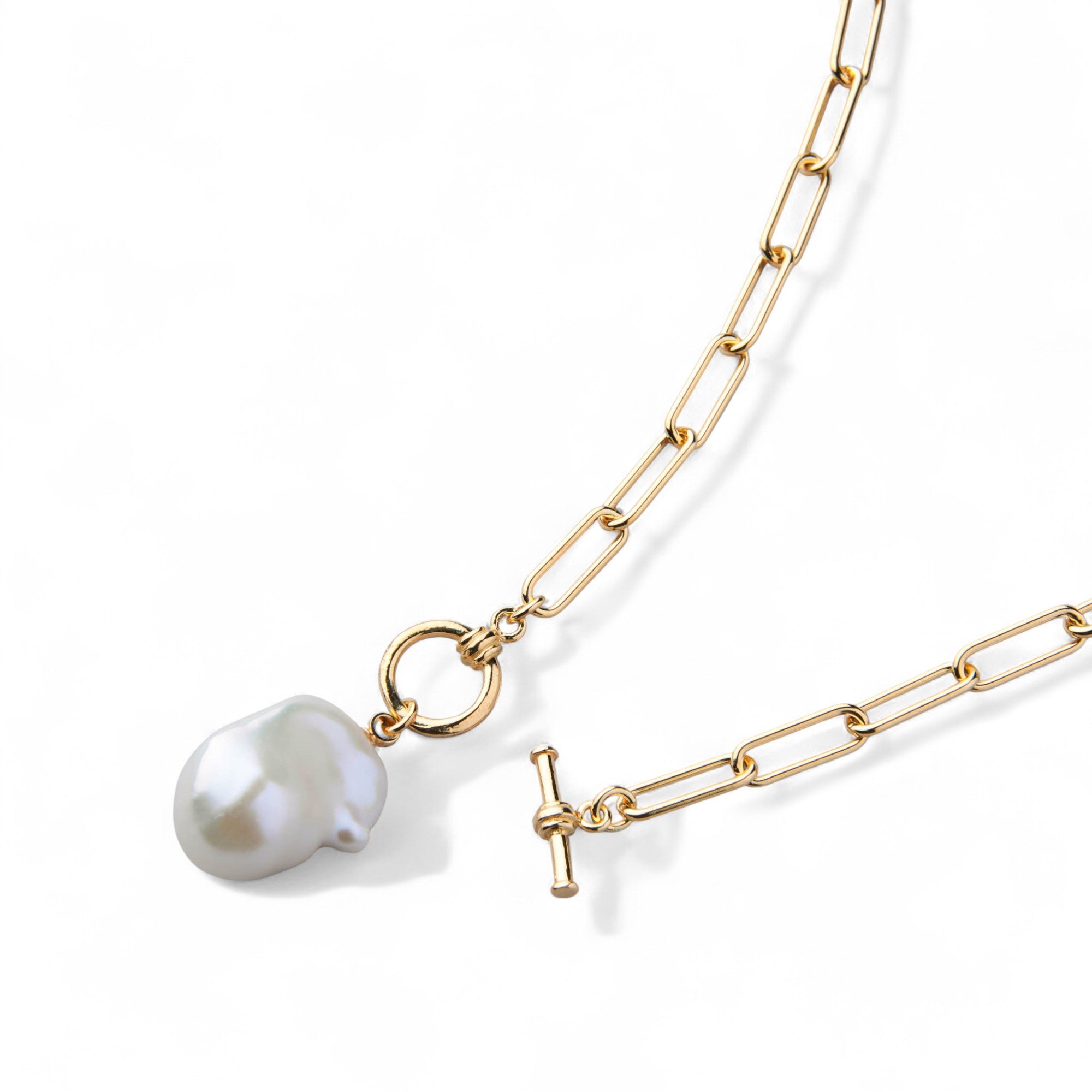 Mireille Baroque Pearl Chain Necklace Freshwater Pearl 12mmUP SV925 GP