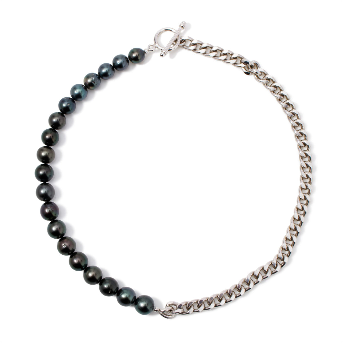 Martine Necklace Tahitian Black Pearl 8-10mm SV925 42cm