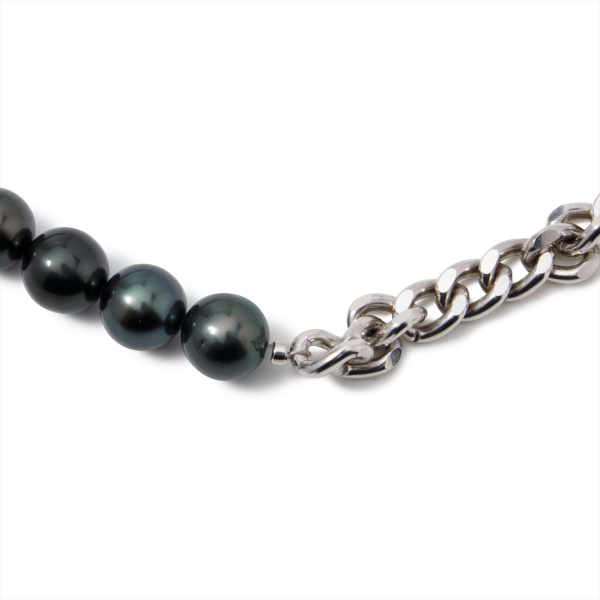 Martine Necklace Tahitian Black Pearl 8-10mm SV925 42cm