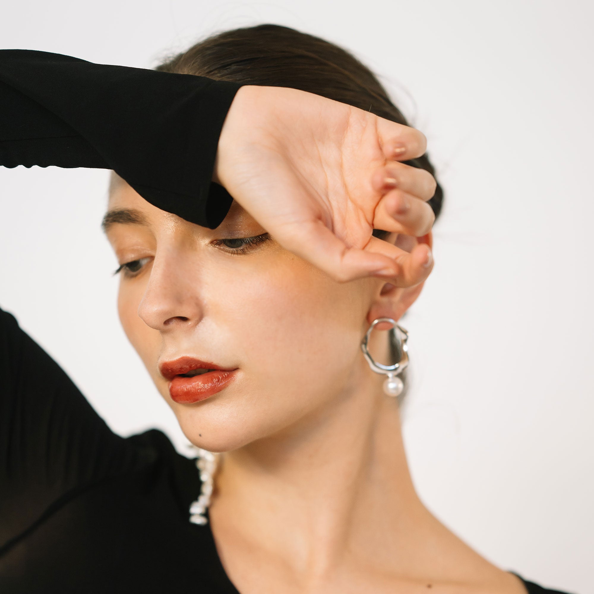 Marissa Earring Wave/Outside (Single) Freshwater Pearl 10mmUP SV925/K18WG