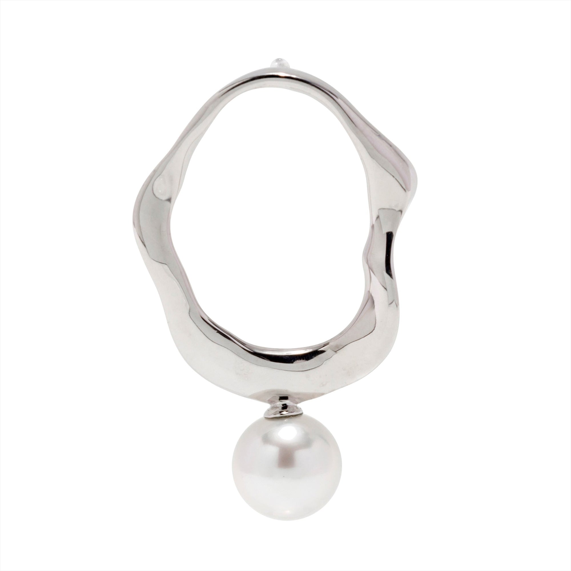 Marissa Earring Wave/Outside (Single) Freshwater Pearl 10mmUP SV925/K18WG