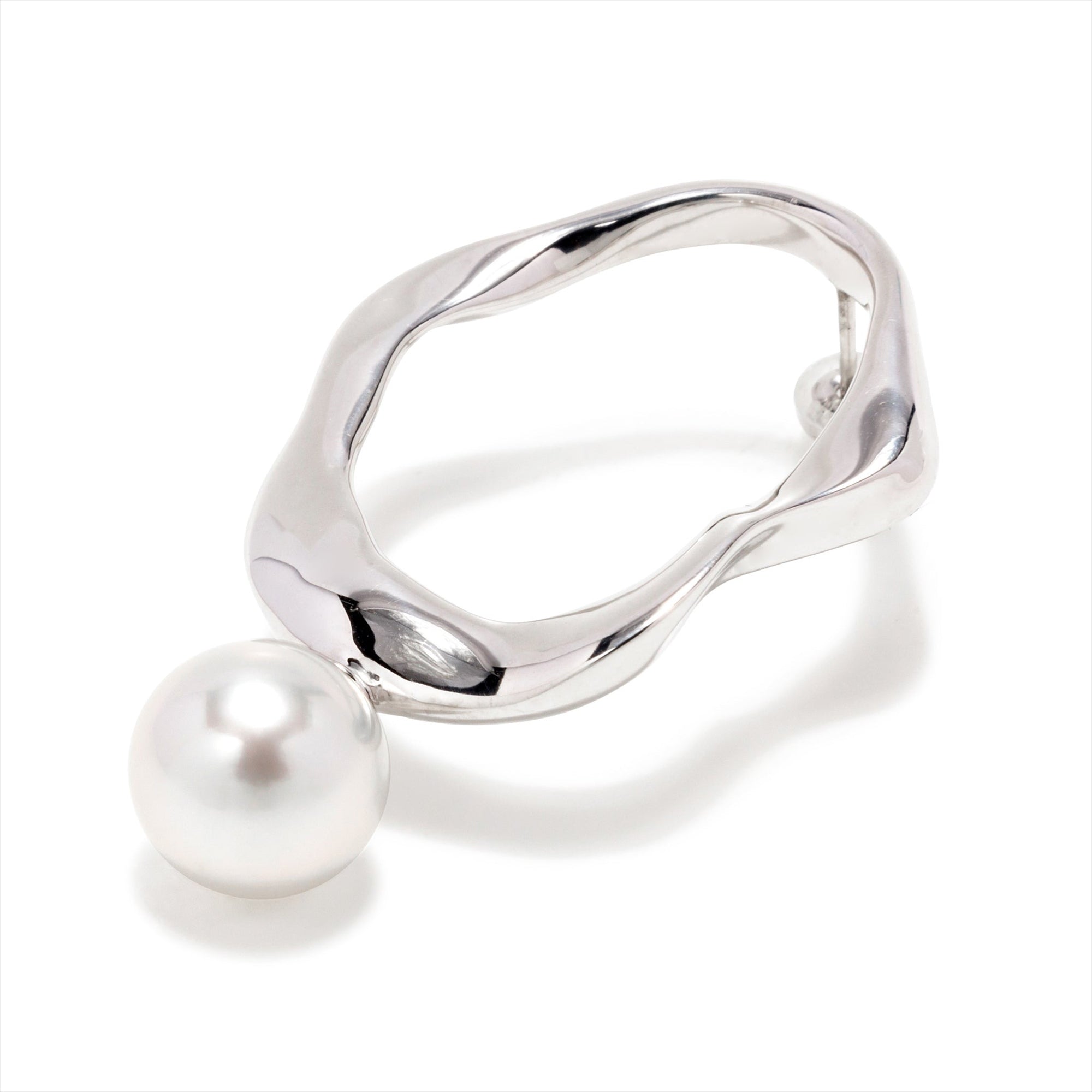 Marissa Earring Wave/Outside (Single) Freshwater Pearl 10mmUP SV925/K18WG
